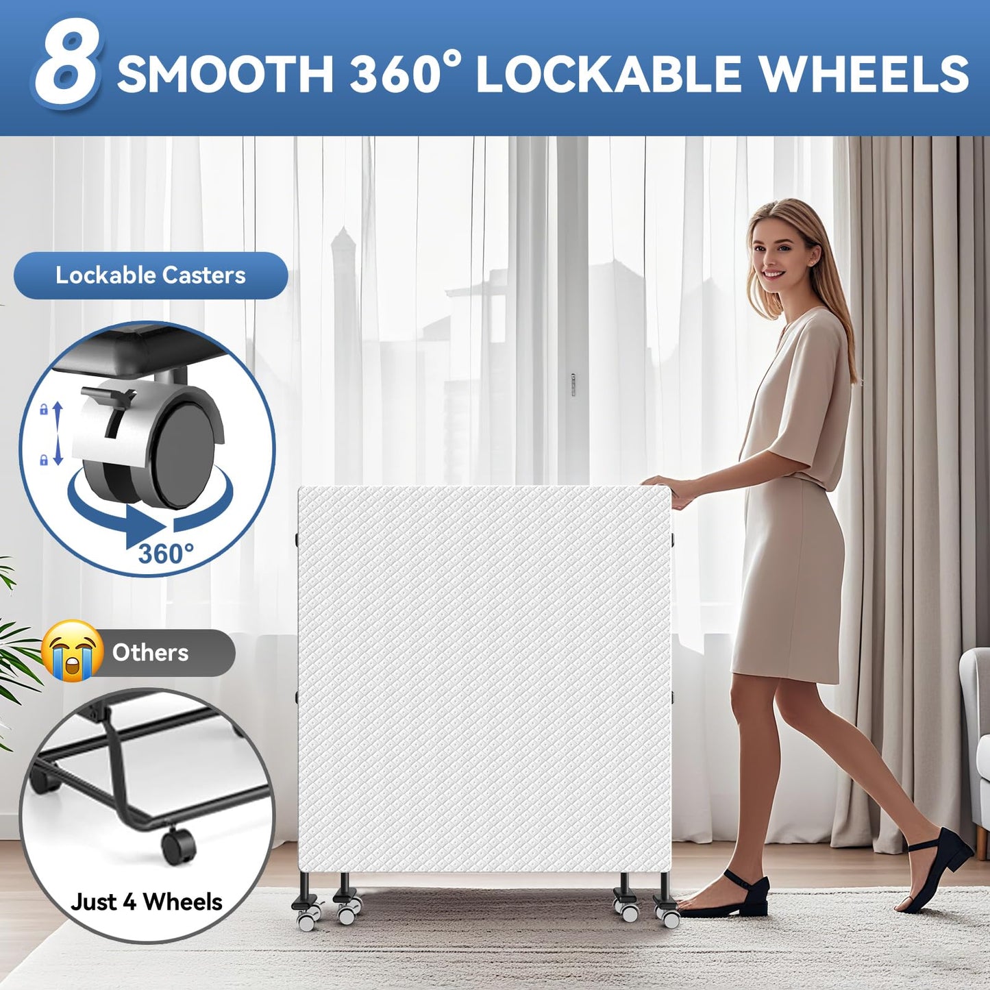 OSTYRA Folding Guest Bed with Mattress and 6 Position Adjustable Backrest for Adults, Metal Folding Trundle Bed, Office Nap, Lunch Break, Comes with Folding Bed for Convenient Storage