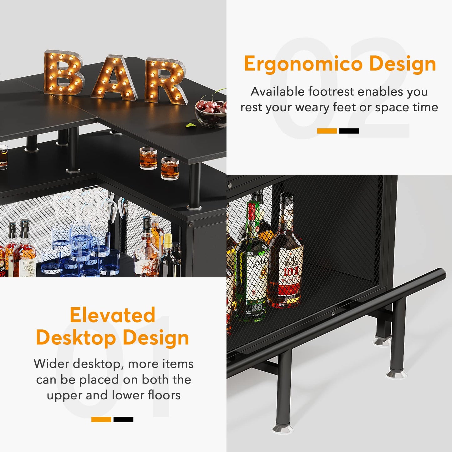 LITTLE TREE Home Bar Unit Mini Liquor Table Cabinet