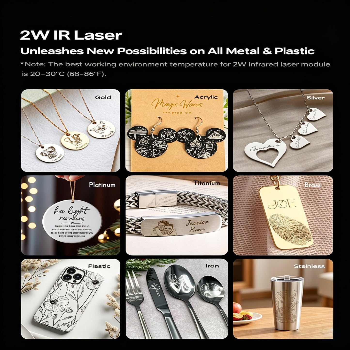Creality Falcon 2W IR Laser Module, 1064nm Infrared Laser Head Dedicated for Falcon A1 Pro Laser Engraver, High-Precision Metal & Plastic Jewelry Engraving, 600mm/s High Speed, Easy Installation