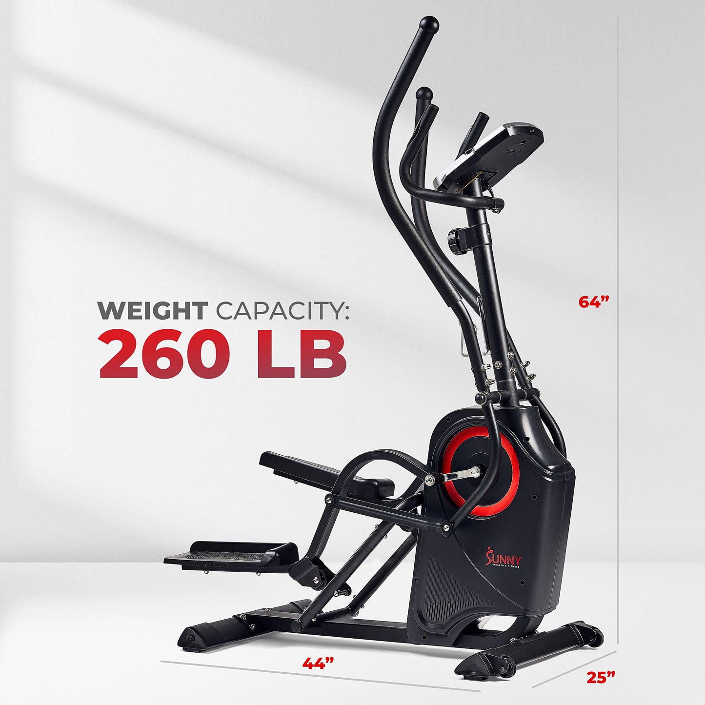 Sunny Health & Fitness Premium Cardio Climber Stepping Elliptical Machine - SF-E3919, Black