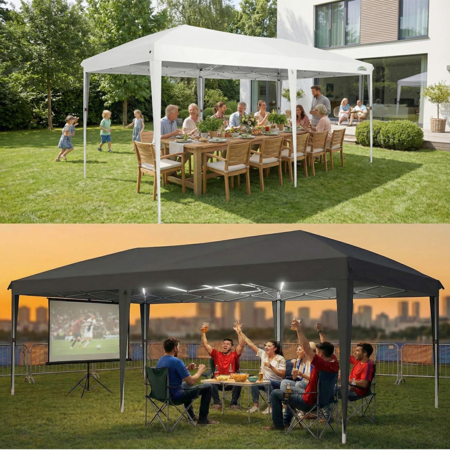 COBIZI 10x20 Canopy Tents for Parties 10x20ft Easy Setup Pop up Tents with Sidewalls & One Push Lock Waterproof Outdoor Large Shelter Party Tent for Wedding Car Port Events Patio Gazebo(Gray)