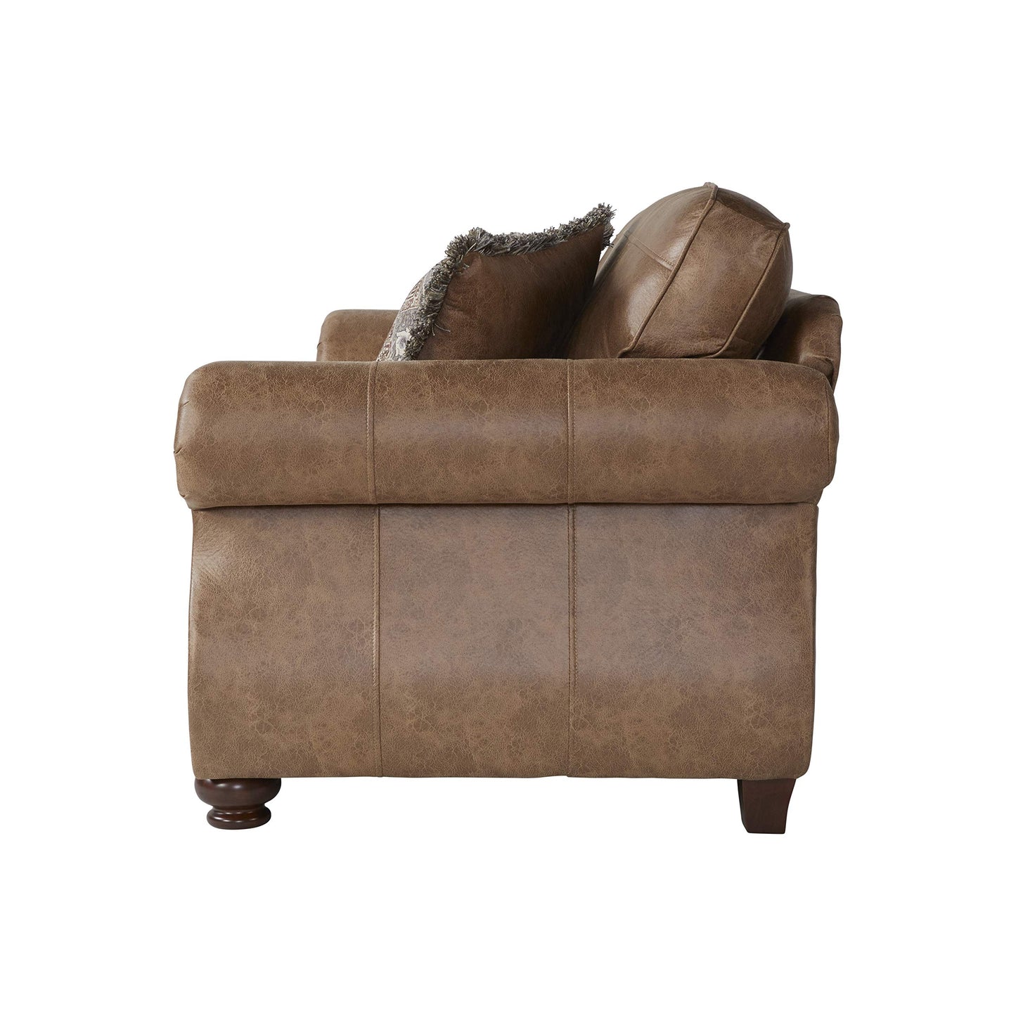 Roundhill Furniture Leinster Fabric Upholstered Nailhead 3-Piece Livingroom Set, Sofa, Loveseat, and Chair Set in Jetson Ginger