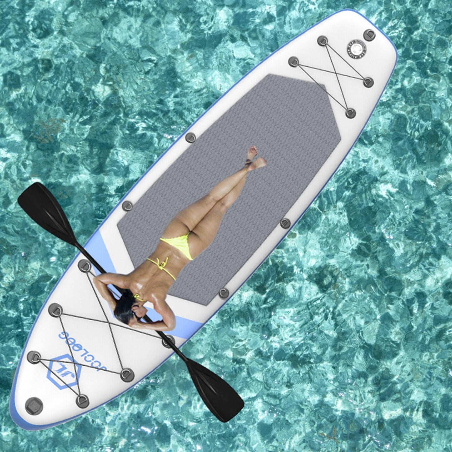 Inflatable Stand Up Paddle Board, Blow Up Paddle Board SUP 10'6"x32"x6", All Around Paddleboards for Beginner & Intermediate, Built-in Camera Mount, Military Grade PVC with Full Accessory Package