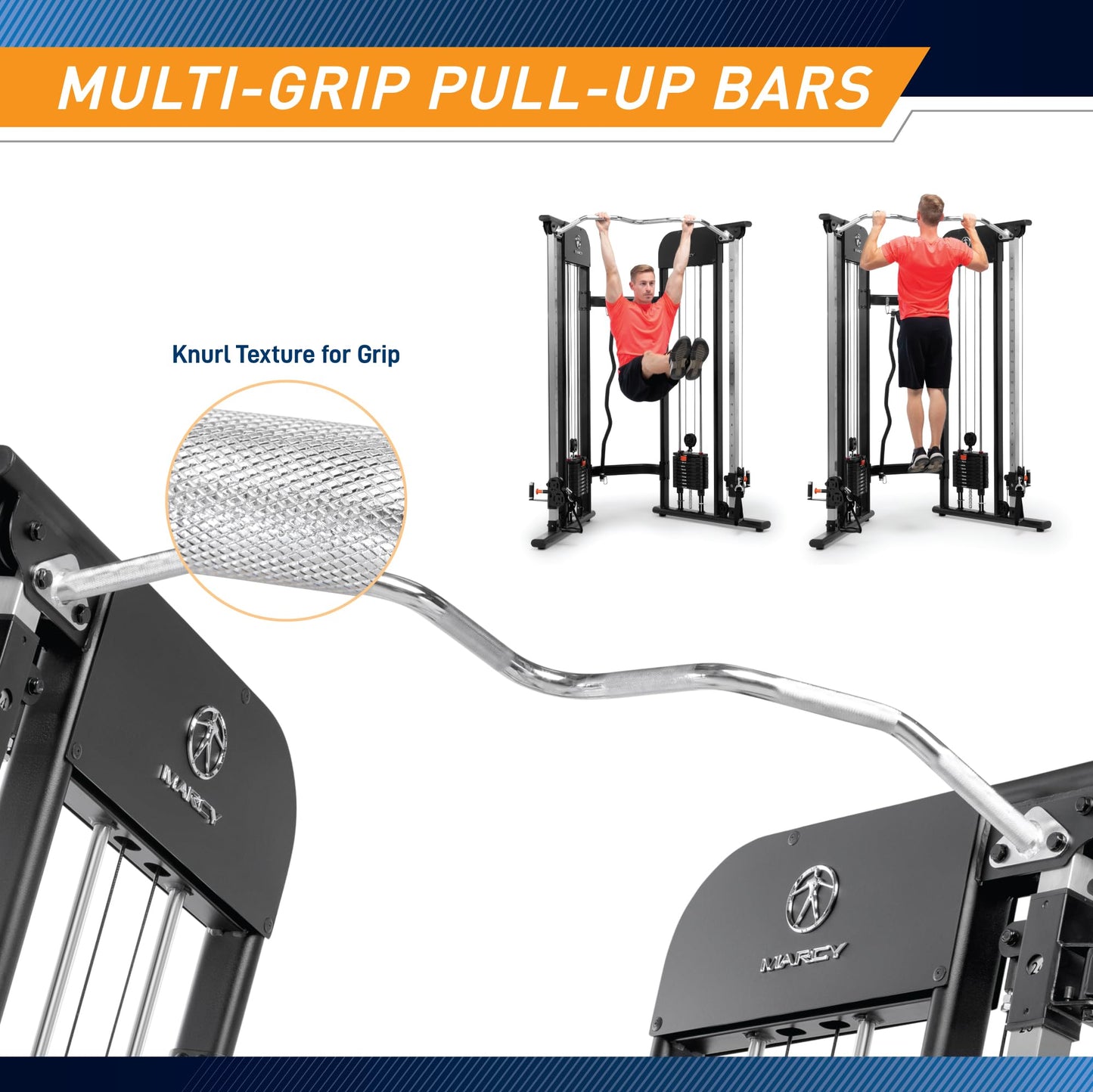 Marcy Strength Training Multi-Functional Trainer with 200 lb Weight Stacks, 2:1 Ratio Cable Pulley Station Home Gym System MFT-942