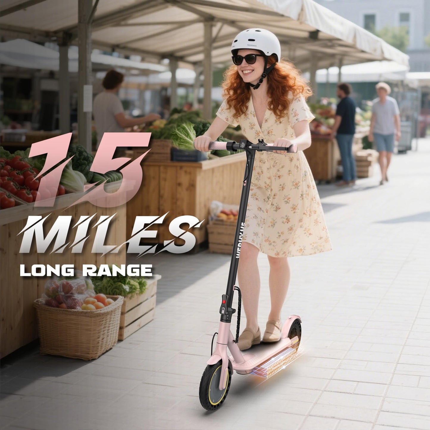 Electric Scooter, 350W Motor & 8.5" Solid Tires, Up to 19 MPH & 15 Miles Rang, Foldable Commuter E Scooter for Adults & Teens