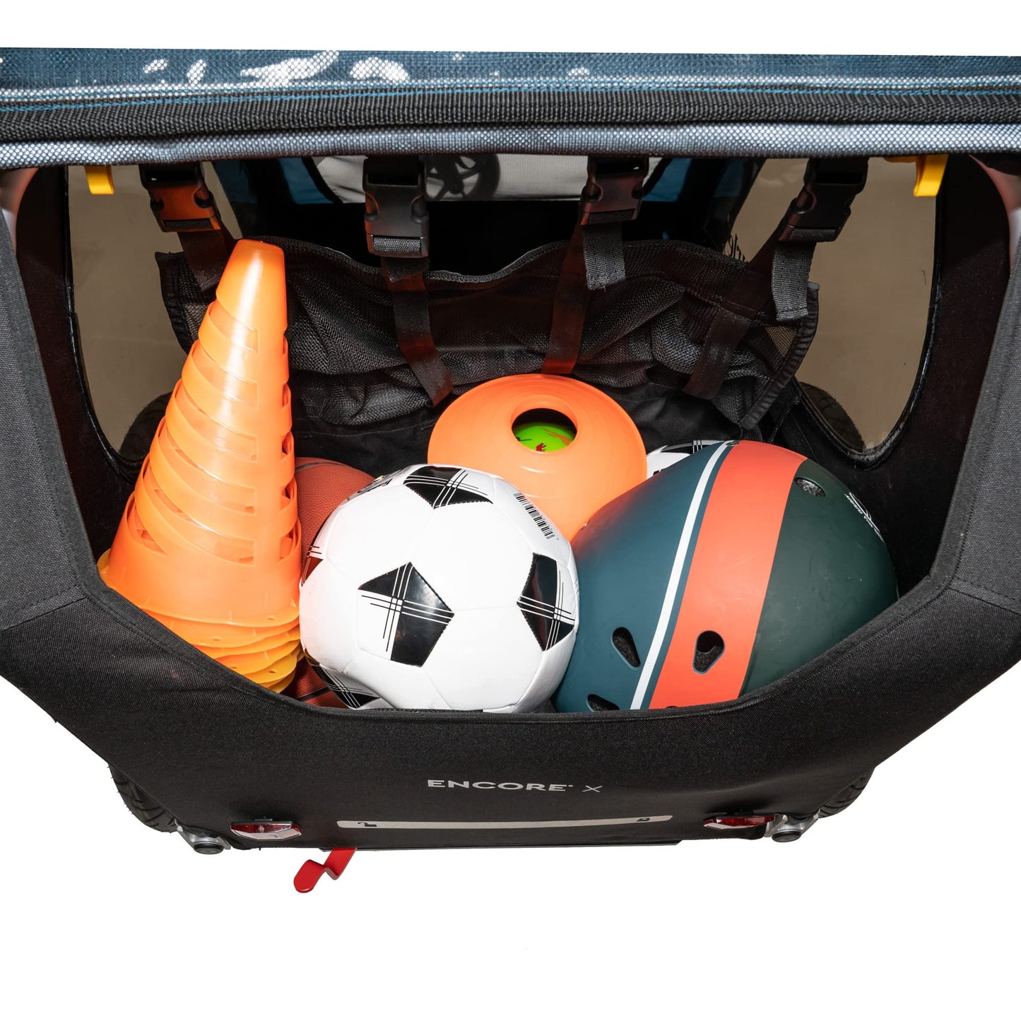 Burley Encore X | 2-Seat Bike Trailer & Stroller with Suspension, Padded Seats, Weather-Resistant Cover & Compact Fold