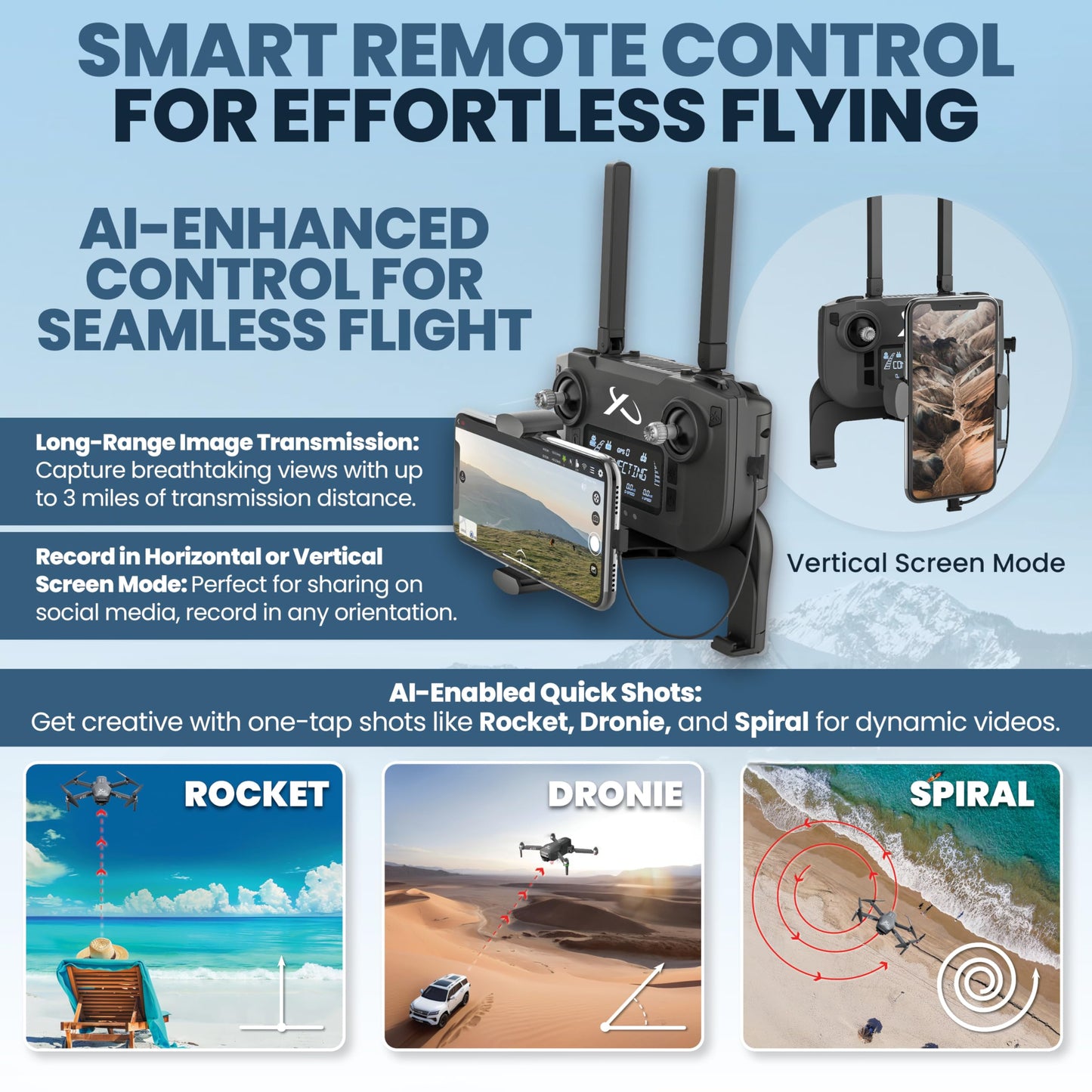 EZ Pro Drones with Camera for Adults 4K, Obstacle Avoidance, GPS Auto Return, 3-axis Gimbal, Follow Me Mode, Long Flight Time, FAA Remote ID