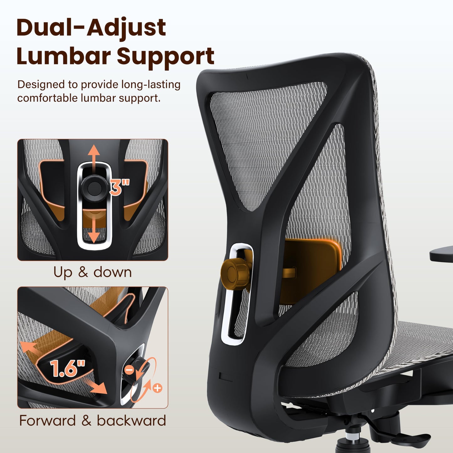 MOLENTS Ergonomic Office Chair, Mesh Computer Desk Chairs with Adjustable Lumbar Support, 3D Armrest, Tilt Function, Comfy Wide Seat, Executive Work Task Chair for Company & Home, Gaming Chair (Grey)