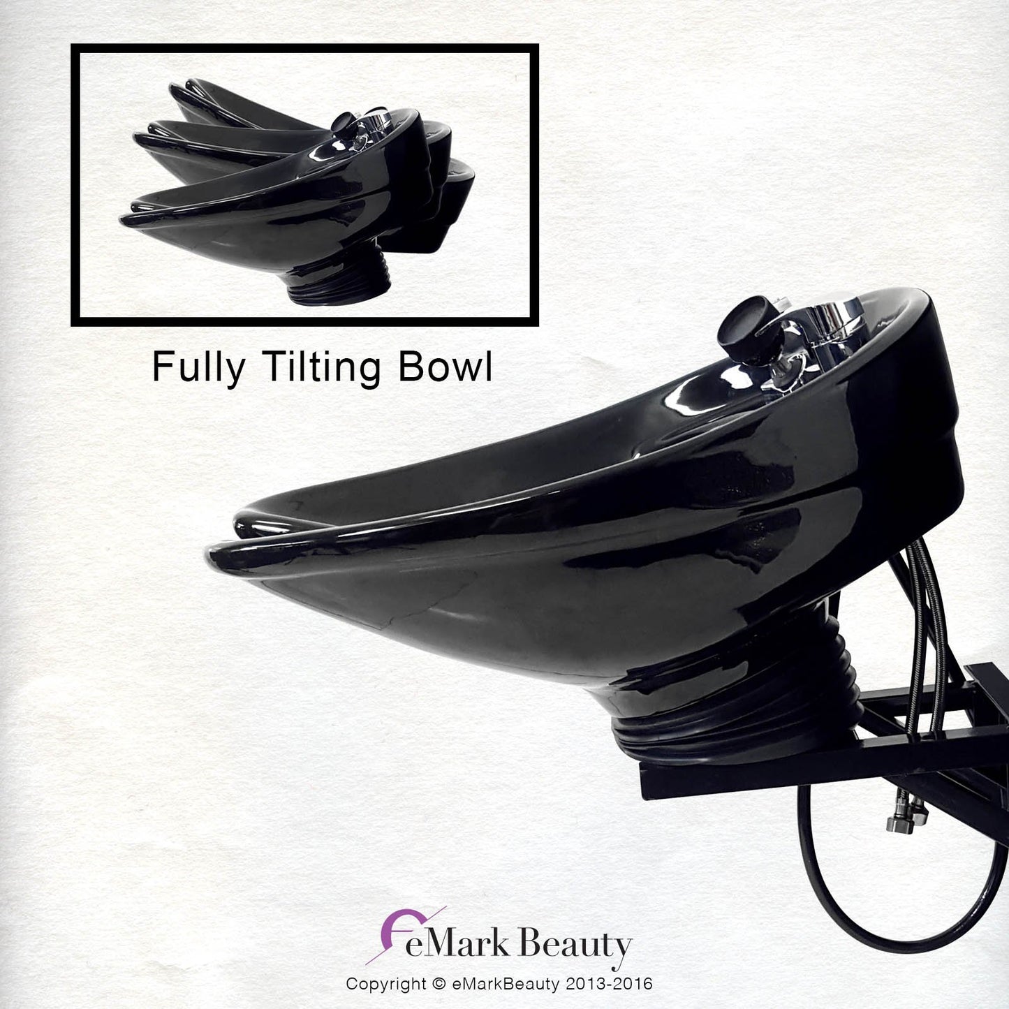 Salon CERAMIC Wall Mounted Tilting Bowl Reclining Shampoo Chair TLC-B07WT-216