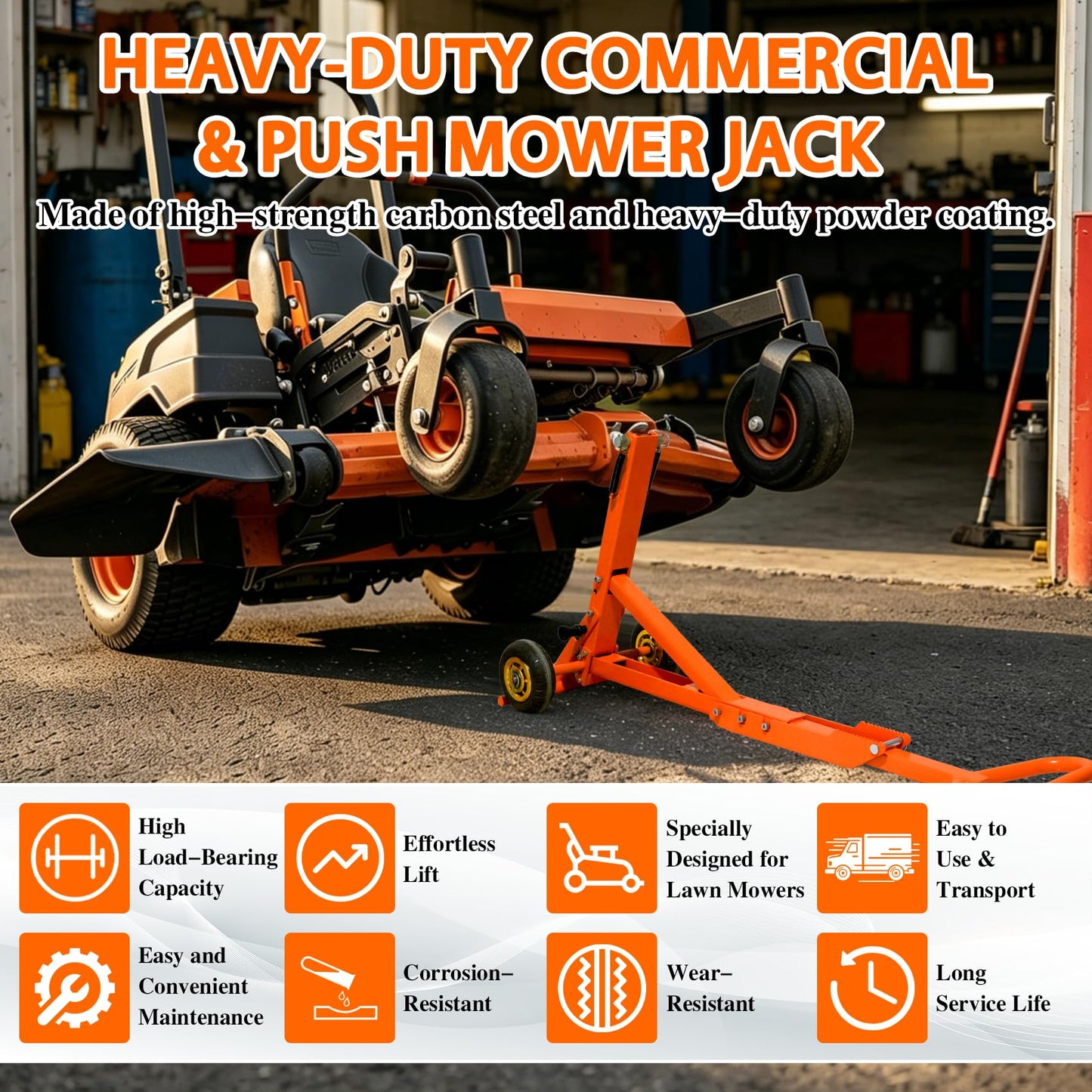 ApexscnView Lawn Mower Lift, Heavy-Duty Commercial or Push Mower Jack Up to 1300 Lbs, Zero Turn Mower Lift that Lift for Zero Turn Lawn Mower and Riding Lawn Mower, Etc.