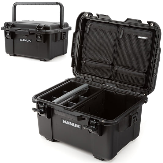 NANUK Trail 35 – 38.8 L (10.2-Gallon) Waterproof Gear Case – Modular Cargo Case for Camping, Fishing, Hunting & Outdoor Storage - Dustproof and Impact Resistant (22.0” x 15.9” x 11.6”) – Black