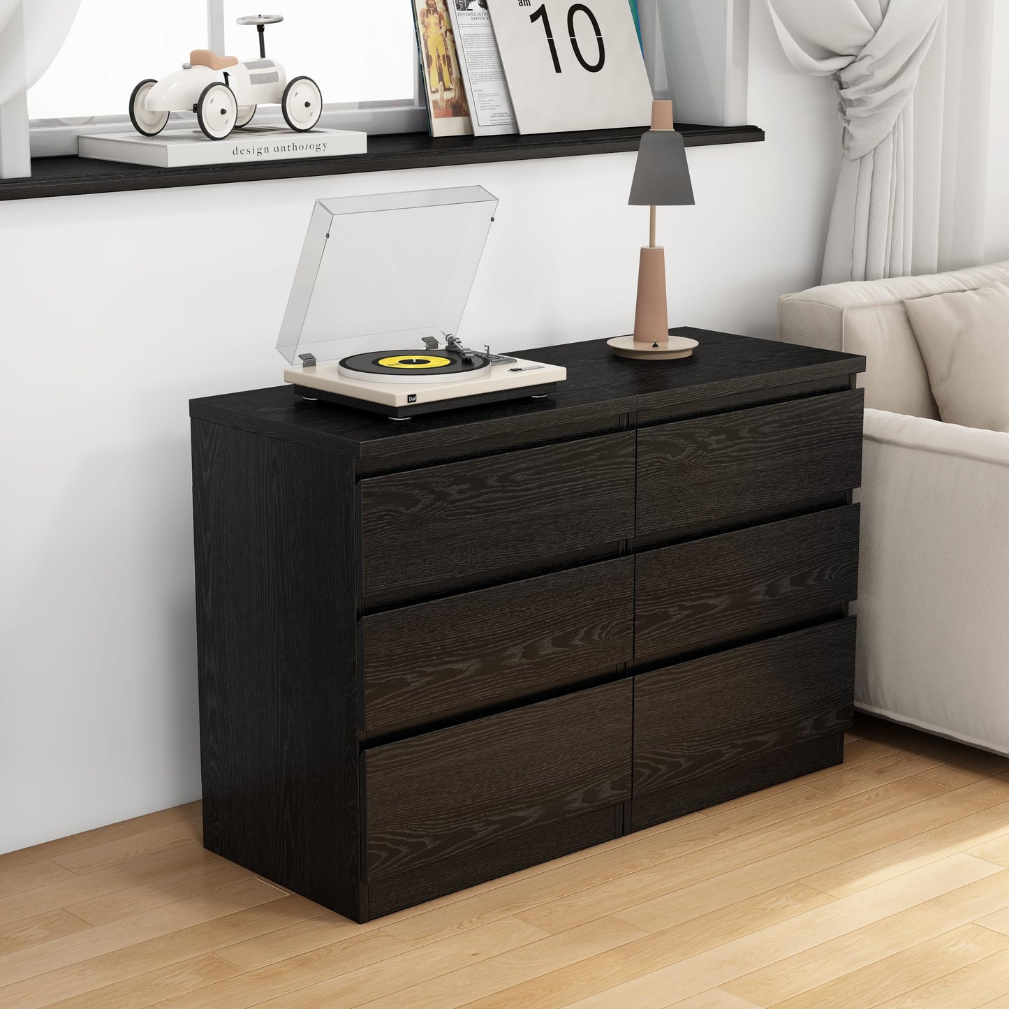 Lyon Sence Nightstand with Drawers, Bedside Table with Drawers, Sofa Side Table Storage Cabinet, Night Stand for Bedroom Living Room (2, 3 Drawers Black)