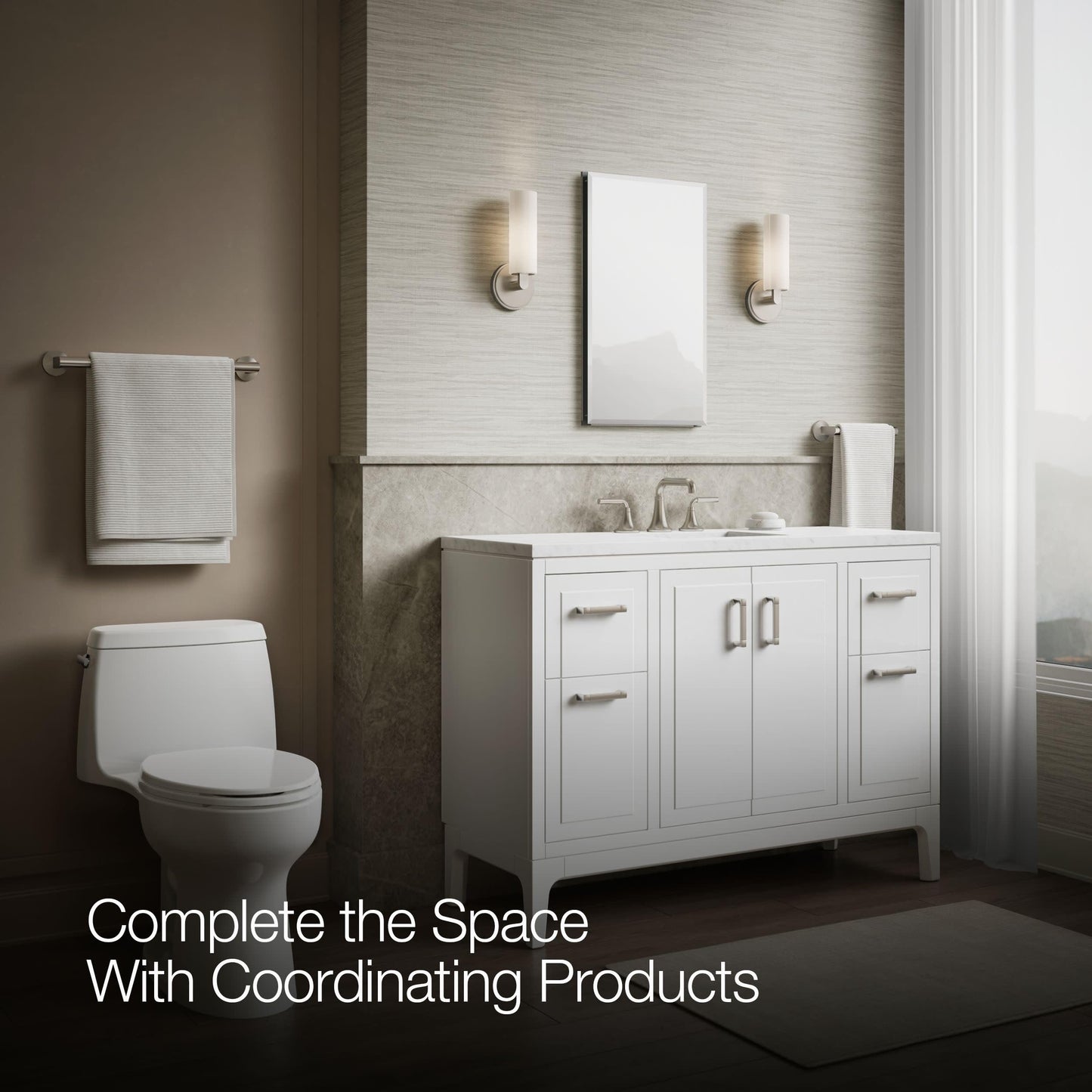 Kohler CB-CLC1526FS Frameless Bathroom Mirror Medicine Cabinet, Single Door, Rectangular Beveled Edge Frame, Bathroom Cabinet Mirror, Adjustable Shelves, 15 in. W x 26 in. H