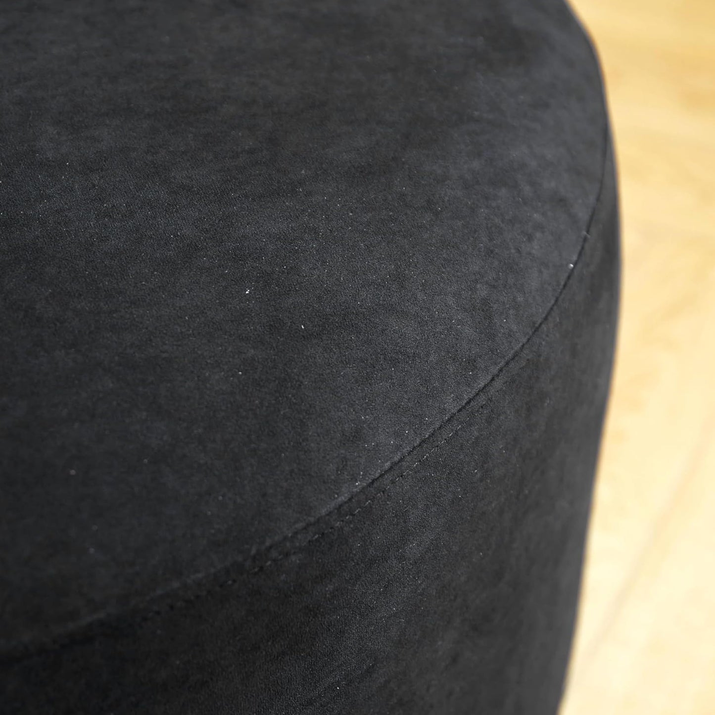Container Furniture Direct 90" Curved Sofa with Throw Pillows, 4 Seater Luxury Velvet Couch with Half Moon Design and High-Density Foam, Ideal for Modern Living Room, Office & Apartment, Black