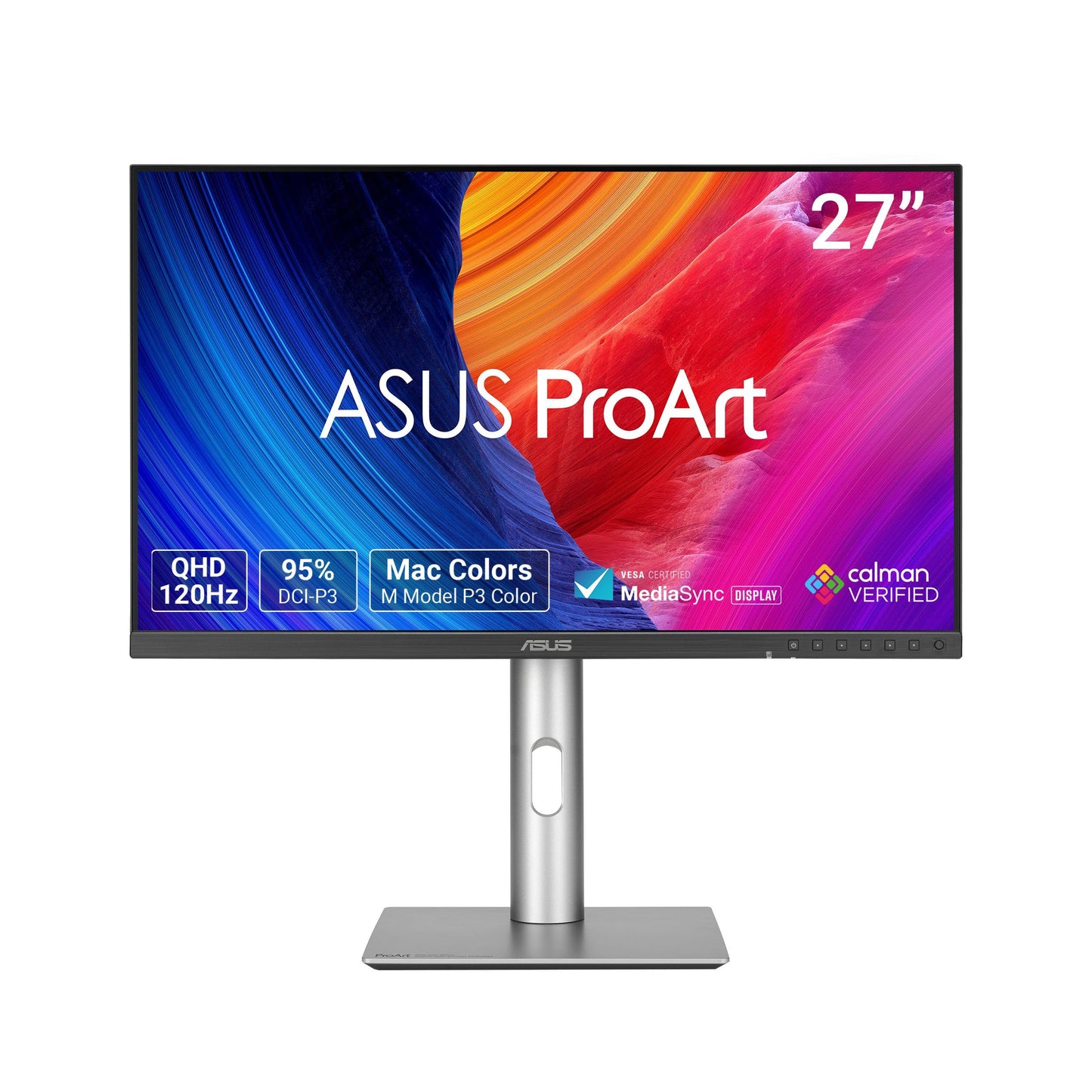 ASUS ProArt Display 27” 1440P Professional Monitor (PA278QGV) – IPS, QHD (2560 x 1440), 95% DCI-P3, Color Accurate, ΔE<2, Calman Verified, 120Hz, HDR-10, Light Sync, Ergonomic, 3 yr Warranty