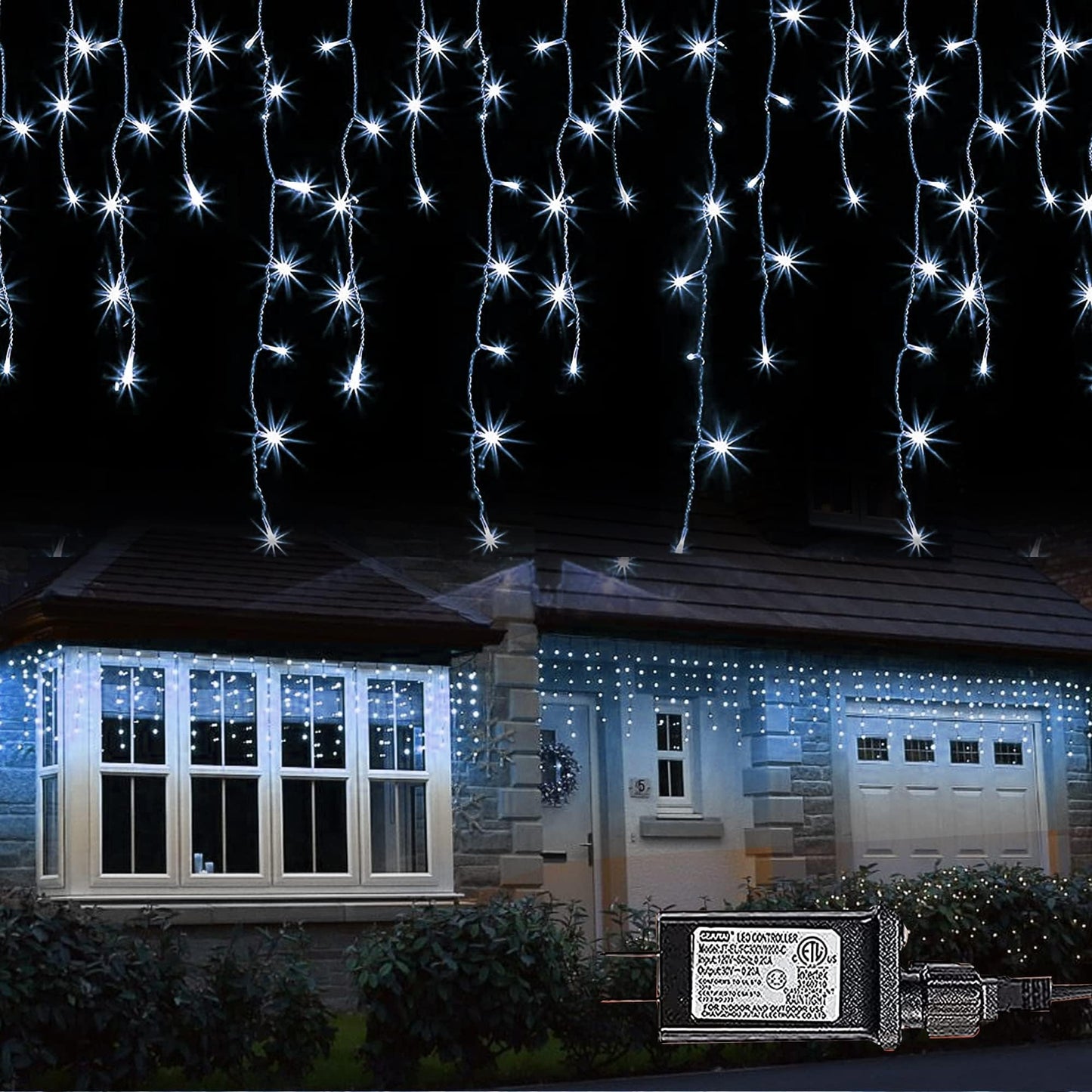 Dazzle Bright Outdoor Hanging Tree Lights, 160 LED, White, Model HB-160DCOI, for Garden, Party, Wedding, Porch, Patio, Christmas Decor