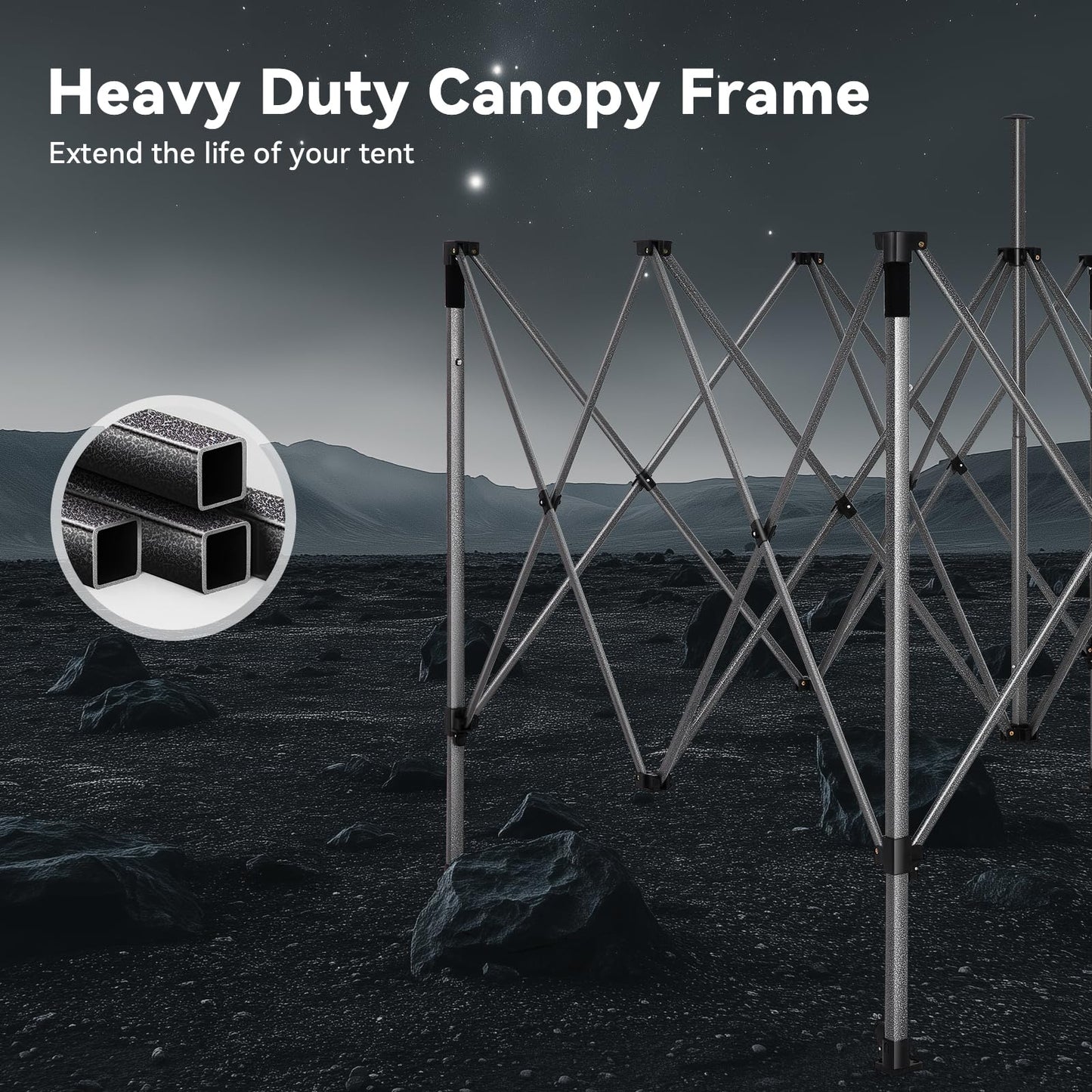 COBIZI 10x15 Pop up Canopy Tent Heavy Duty, Easy Set-up Commercial Outdoor Party Tent, 100% Waterproof Wedding Tents Gazebo, 3 Height Adjustable with Handbag, Gray