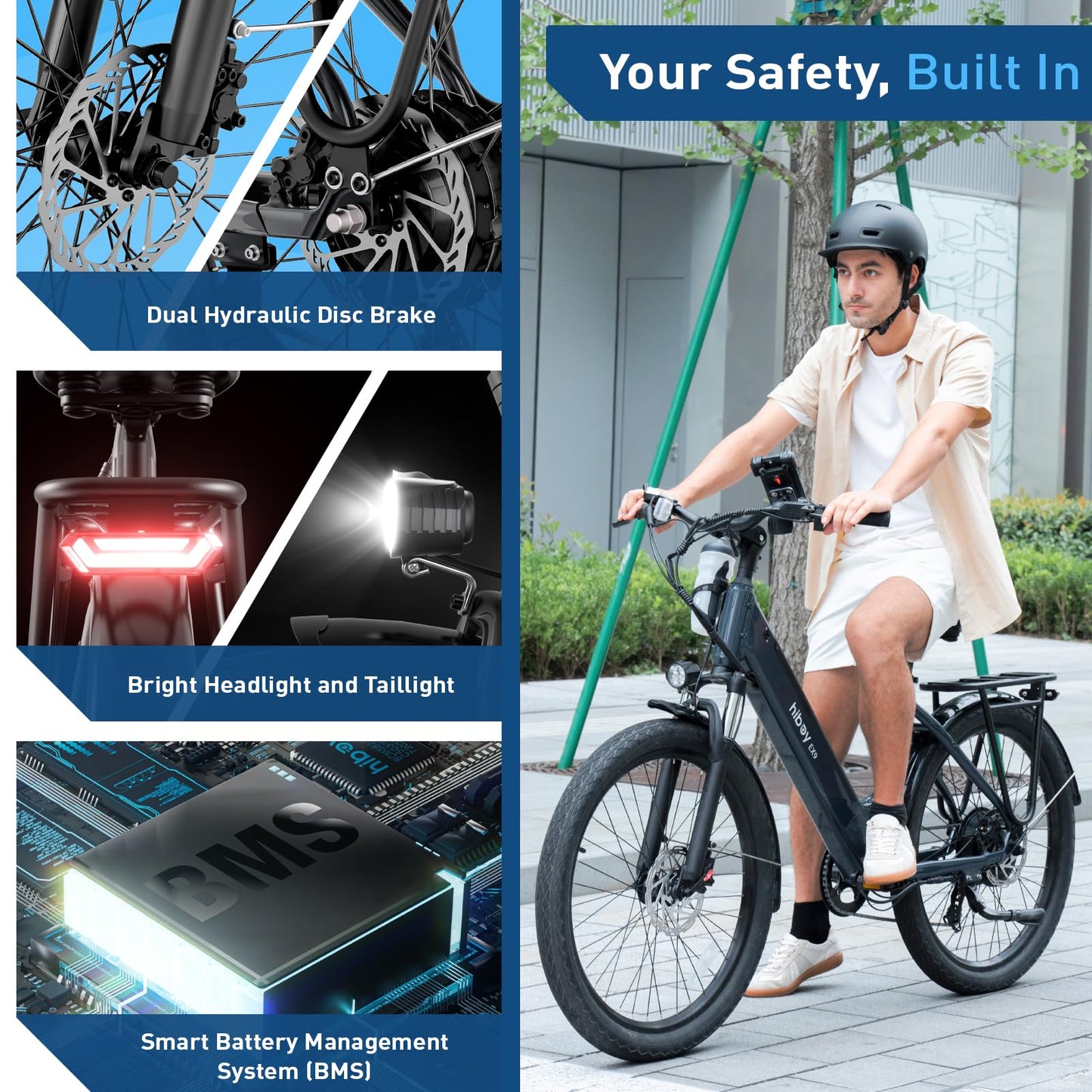 Hiboy EX9 Electric Bike for Adults, Advanced Torque Sensor, 750W Motor, 28MPH 62-Mile Range, 26" Step-Thru E-Bike, Shimano 7-Speed, UL Certified for City Commuting & Leisure