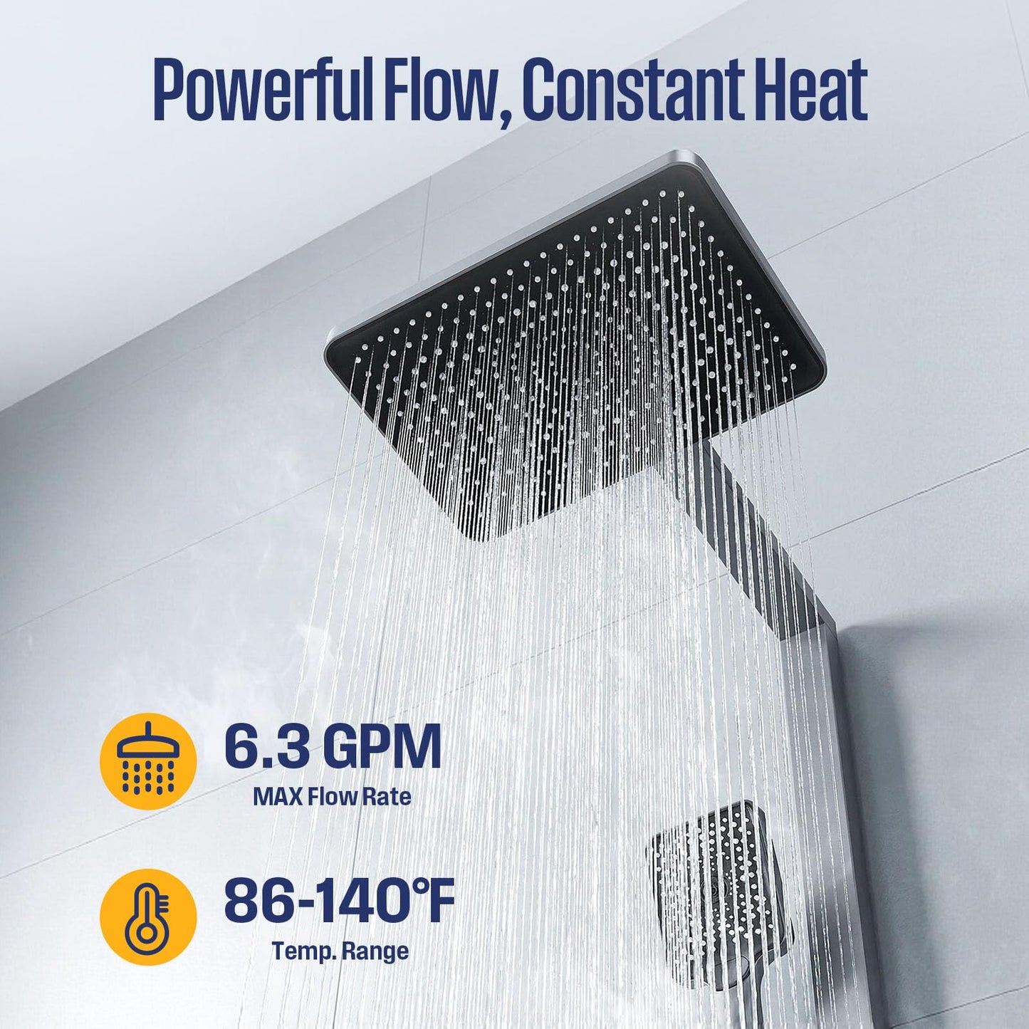 Westinghouse 27kW Electric Tankless Whole House Water Heater, 6.3 GPM Instant Hot Water on Demand, 240V, WIFI & Self Modulating High Efficiency, Copper Heating, LED Display, ETL Certified
