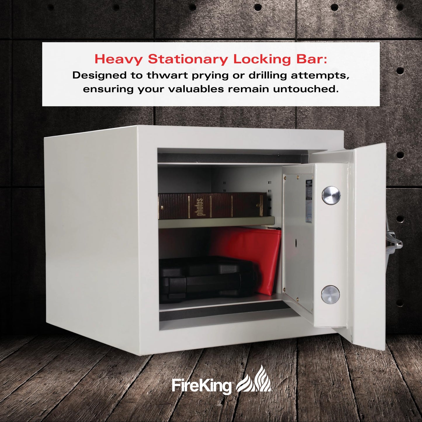 FireKing Fire Safe with Electronic Lock, 1 Hour Fire Rated, UL Rated & Water Resistant Home Safe, Programmable Home Safes, White