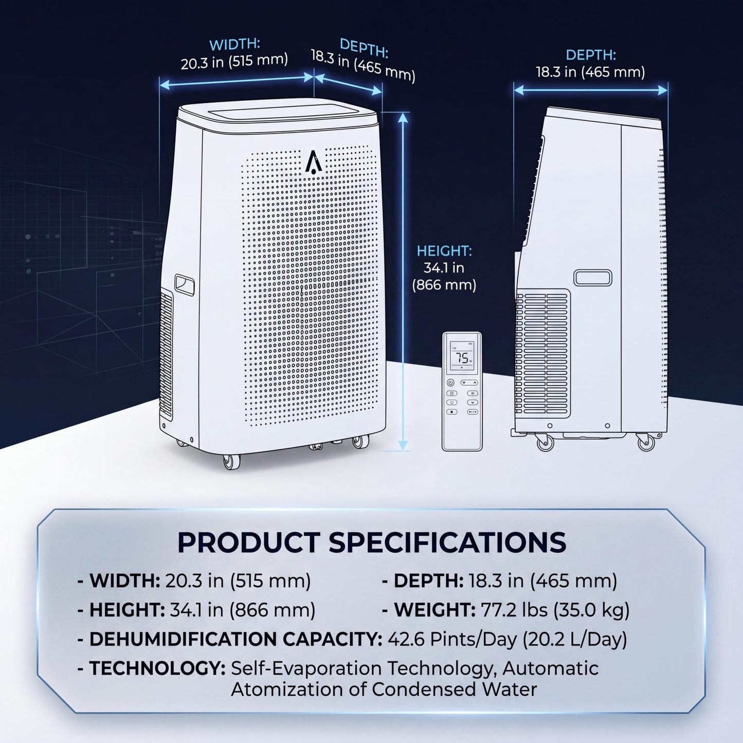 14,000 BTU Portable Air Conditioners, Cools Large Room Up to 700 Sq.Ft, 3-in-1 AC Unit with Dehumidifier & Fan, Remote Control, Quiet Sleep Mode, Energy Efficient for Home Office Garage