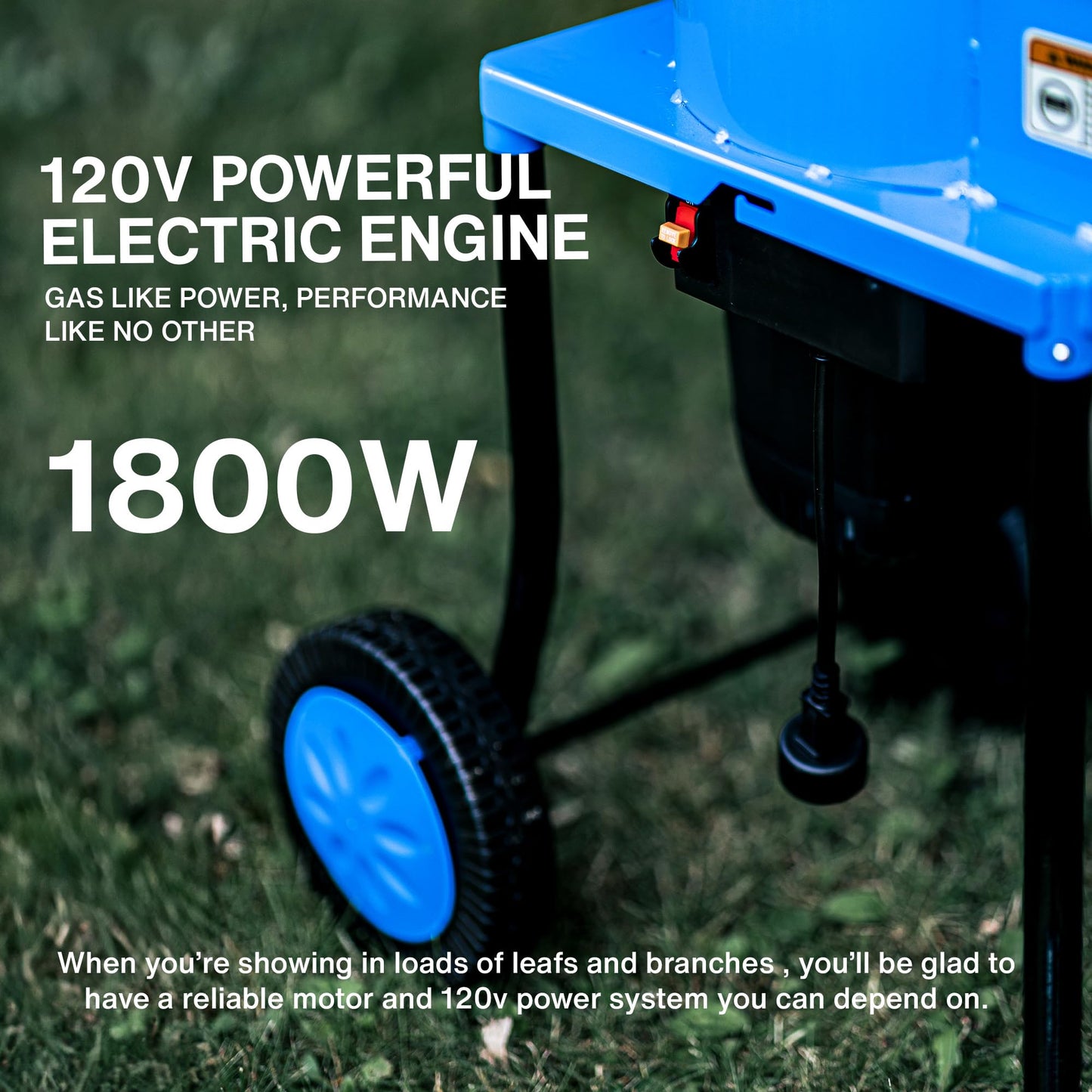 Landworks Leaf Mulcher Shredder Electric Green and Waste Management Heavy Duty 120V AC 11" Inch Cutting Blade .5" Inch Cutting Capacity for Leaves, Grass, & Clippings