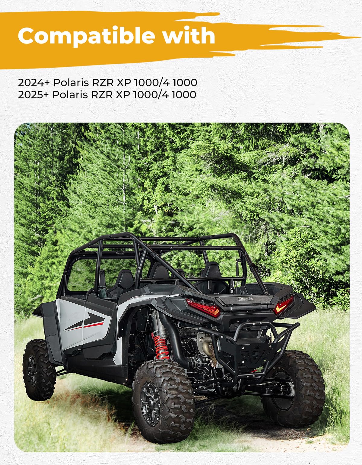 KEMIMOTO Aluminum Tonneau Cover Compatible with Polaris RZR XP 1000/4 2024-2026, Heavy-Duty Tonneau Cover Lockable Rear Bed Cargo Box Enclosure with Gas Strut Support Accessories