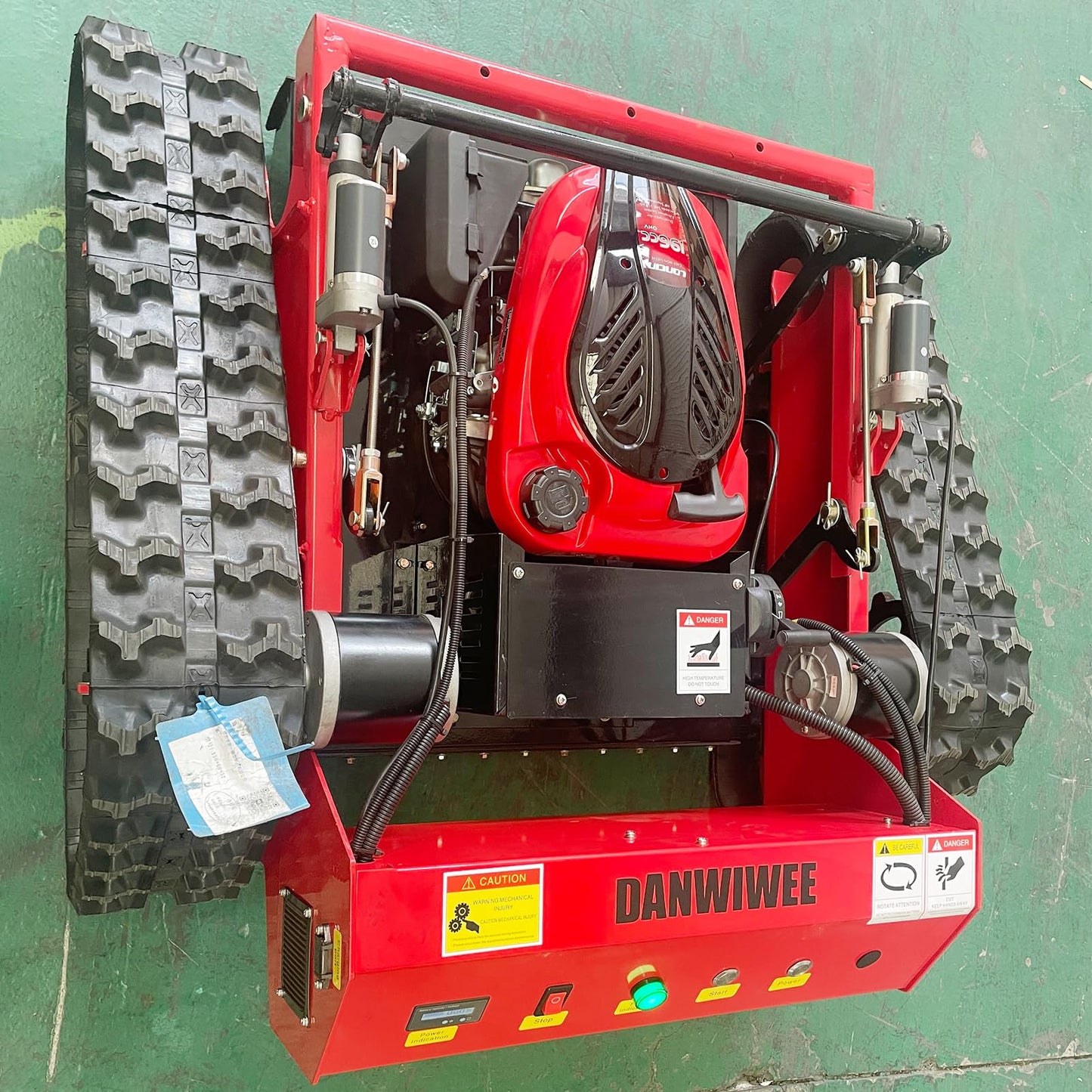 DANWIWEE Remote Control Robotic Lawn Mower, Automatic Track Lawn Mower for 45° Slope, Adjustable Cutting Height, All Terrain Grass Cutter Yard Mower USA Stock