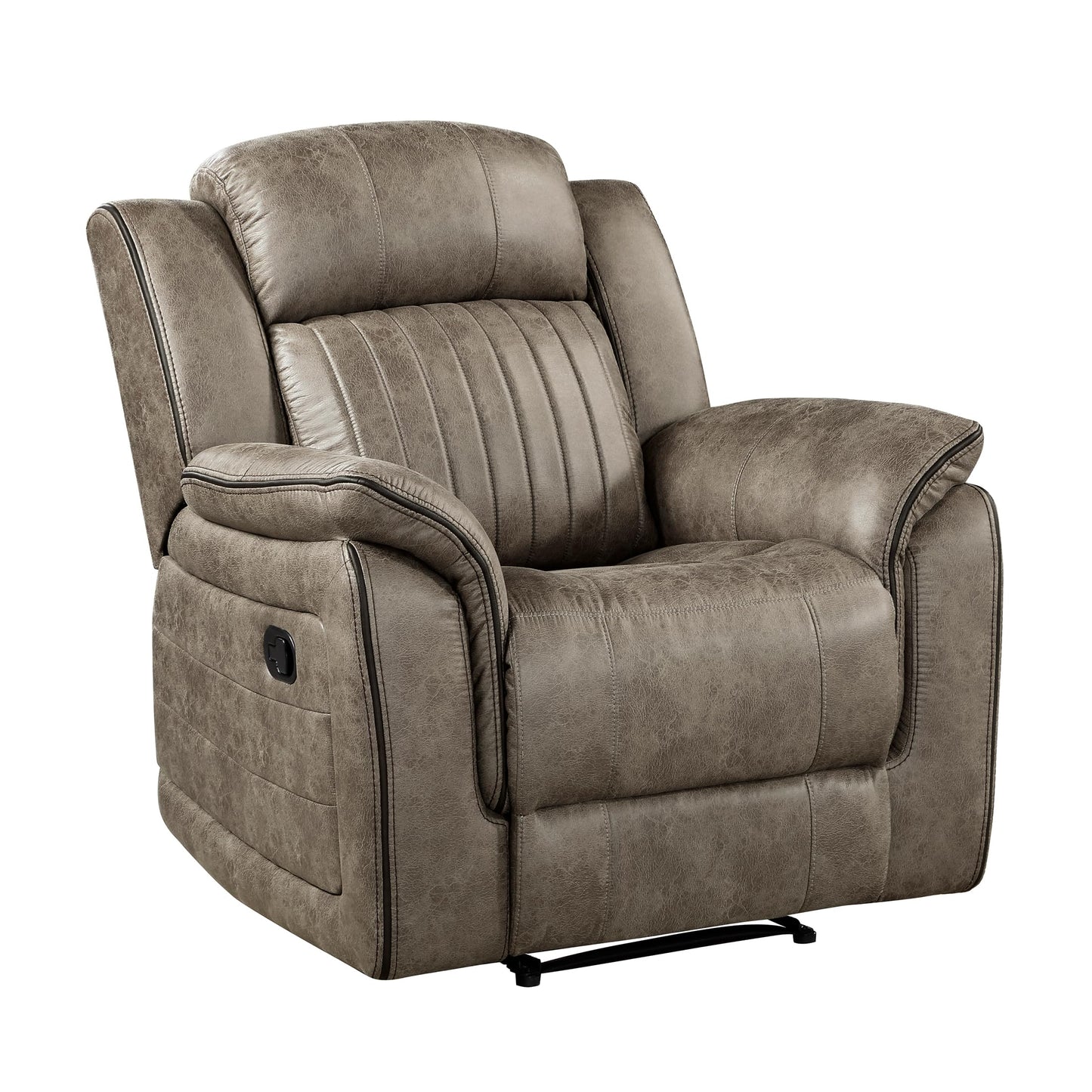 Lexicon Recliner Chair, Home Theater Seating, Manual Polished Microfiber Upholstery Reclining Chair, 39.5" W Recliner, Sandy Brown