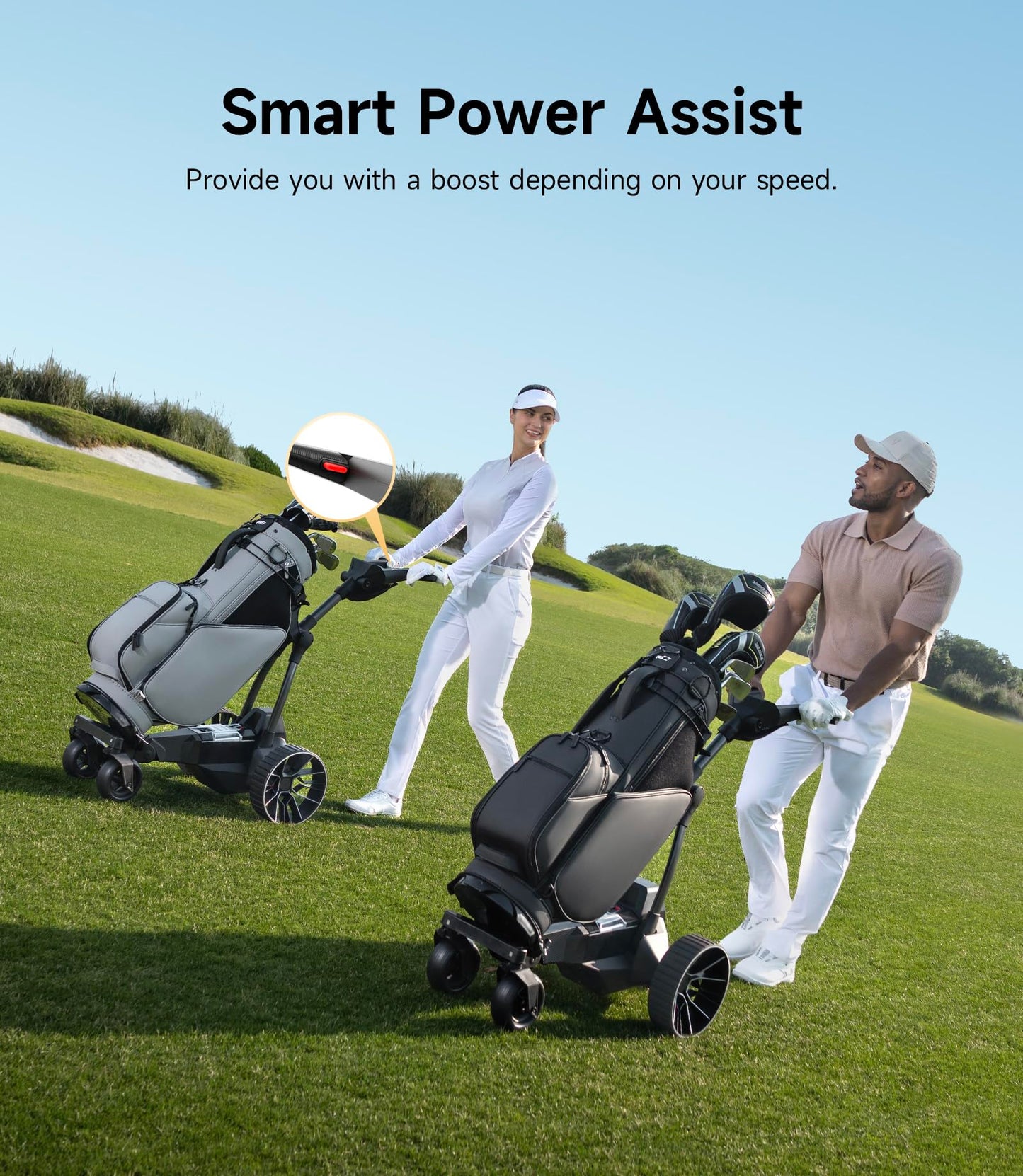 NAVEE Birdie 3 Electric Golf Cart, 295ft Remote Control, Smart Power Assist, 36 Hole Battery, 240W Dual Motor, All Terrain 4+1 Wheels, Foldable, Smart App, Adjustable Speed Electric Golf Push Cart