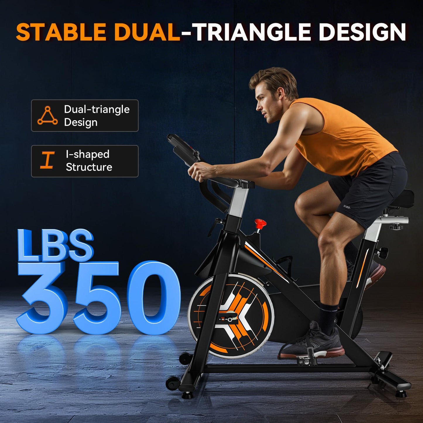 Exercise Bike, Wenoker Stationary Bike for Home, App Supported Indoor Bike with Adjustable Seat and Multi-grips Handlebar, Transport Wheels and Fitness Courses for Weight Loss