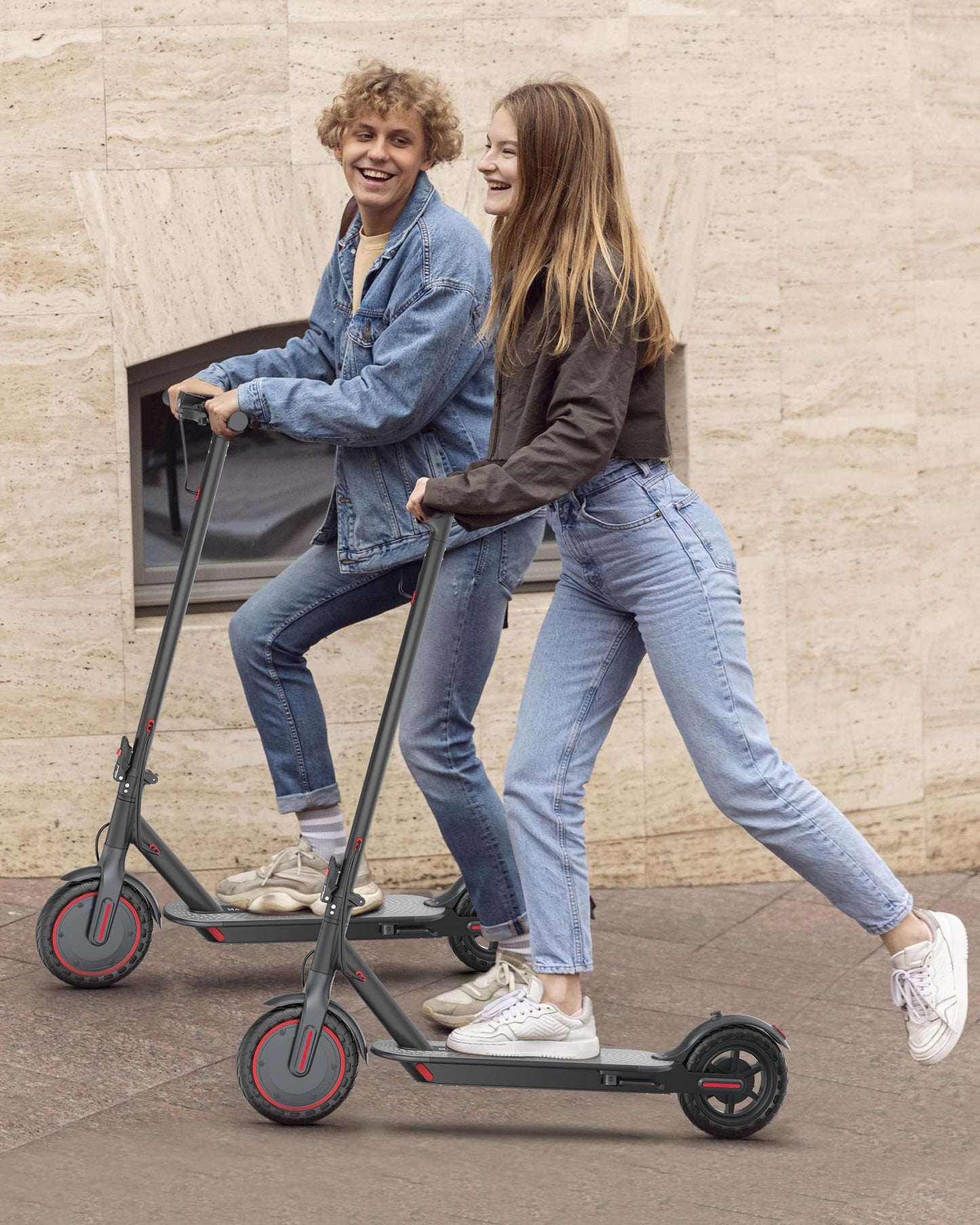 MAXSHOT Electric Scooter for Adults, 8.5/10/14" Tires, 19/22Mph, 350W/500W Motor, 21-28 Miles Range, Folding E-Scooter with Dual Suspension,APP Control