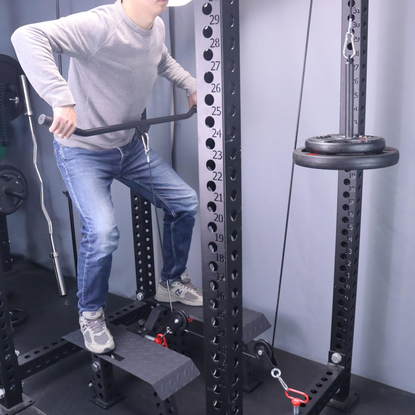 AHTAPFON T Bar Rowing Platform,Multifunctional Deep Squat Platform,Heavy Duty Weight Machine for Low Pull-up,Dumbbell Squat
