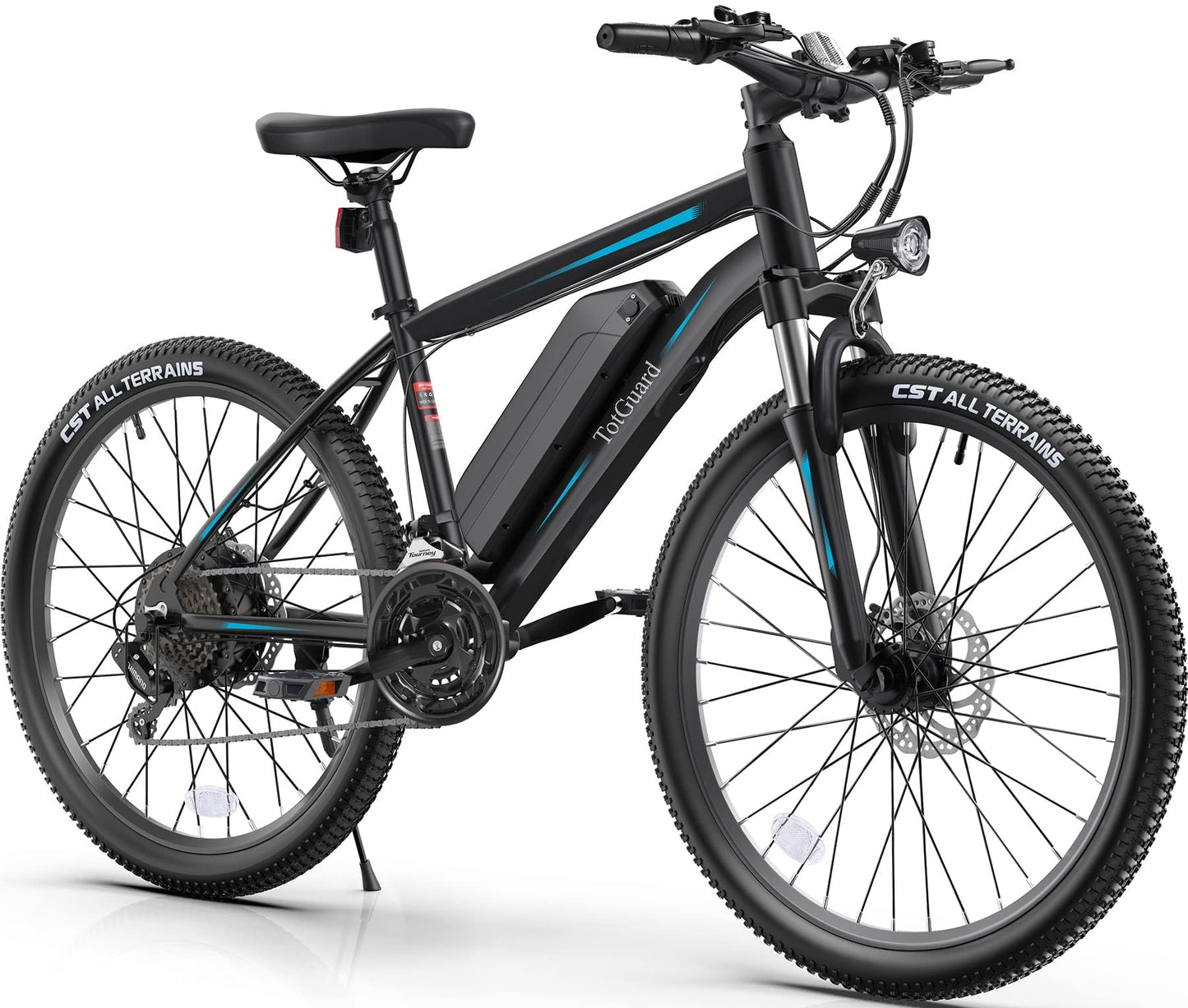 TotGuard Electric Bike for Adults, 27.5" Electric Bike 500W Ebike 19.8MPH Adult Electric Bicycles Electric Mountain Bike, 48V 499WH Removable Lithium Battery, 21S Gears,Lockable Suspension Fork