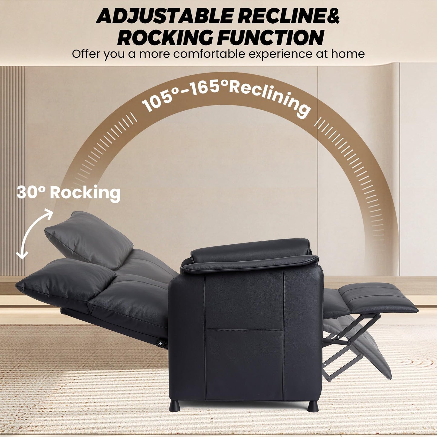 Garvee Elertric Recliner Chair with Memory Function PU Leather, Adjustable Single Recliners Sofa with Remote Control for Adults, Home Theater Seating &Armchair for Living Room/Office