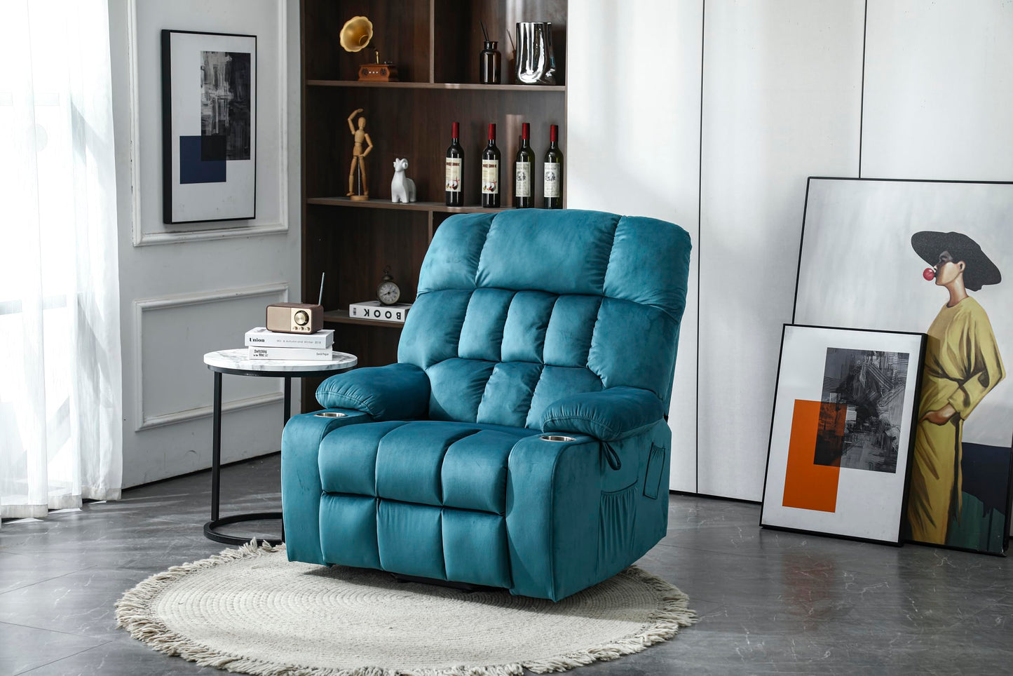 GDFStudio Oversized Power Lift Recliner Chair with Heat and Massage Electric Reclining Sofa Chair with Dual Remote Cup Holders Side Pockets OKIN Motor for Living Room Bedroom
