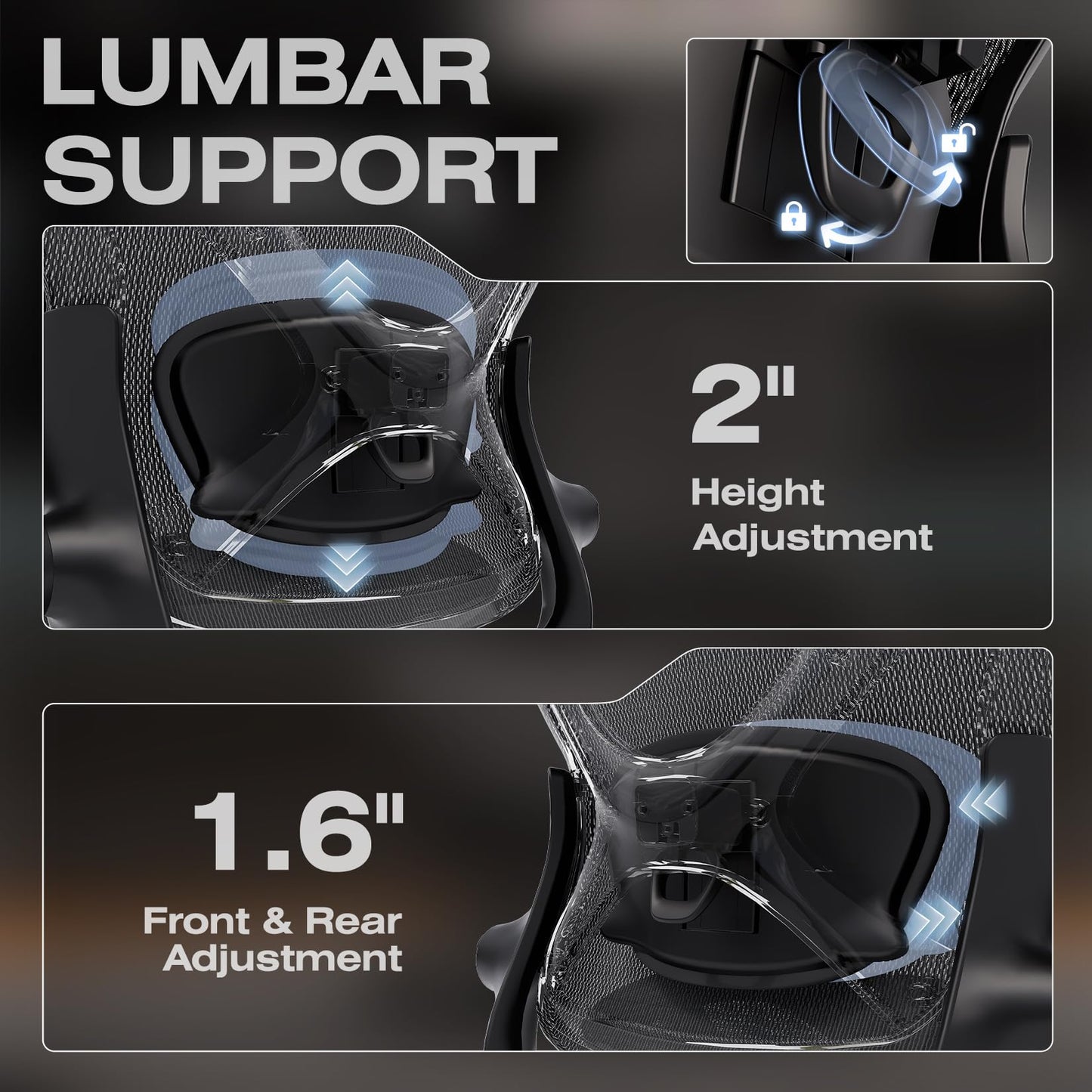 ELABEST X100 Ergonomic Mesh Office Chair with Footrest, Big and Tall Home Desk Chair with 5D Flip-Up Arms, Adjustable 3D Lumbar Support, Gaming & Executive Computer Chair, Night Reaper