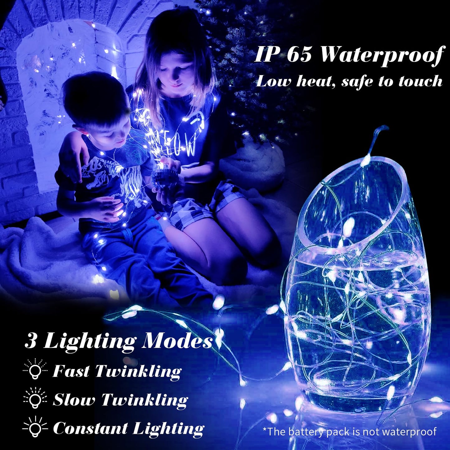 ZGWJ 24 Pack Fairy Lights, 7ft 20 Mini LED String Lights, Battery Operated, Silver Wire, Mixed-Color, Model D2-2MXD-24MIX