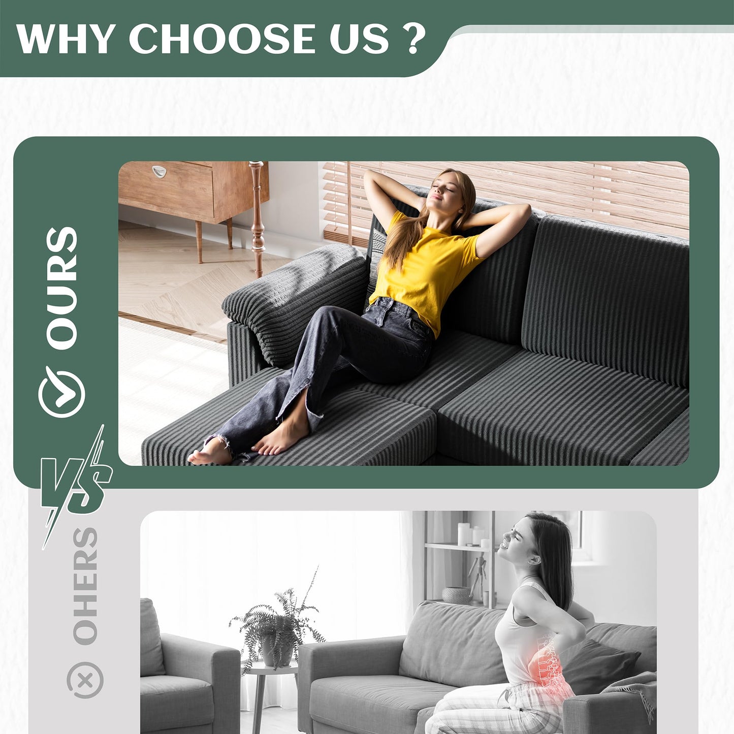 Vongrasig Convertible Sectional Sofa Couch, 3 Seat L Shaped Sofa with Removable Pillows Soft Corduroy Fabric Small Couch Mid Century for Living Room, Apartment and Office (Gray)