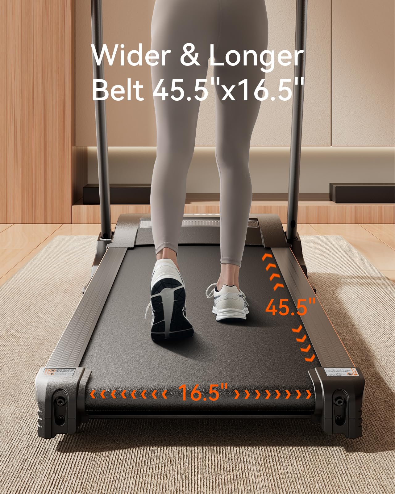 Renestar Treadmills for Home, Treadmill with Auto Incline, Folding Treadmills for Running Walking, 300LBS Weight Capacity, Max Speed 10MPH, Bluetooth Speaker, Pulse Monitor