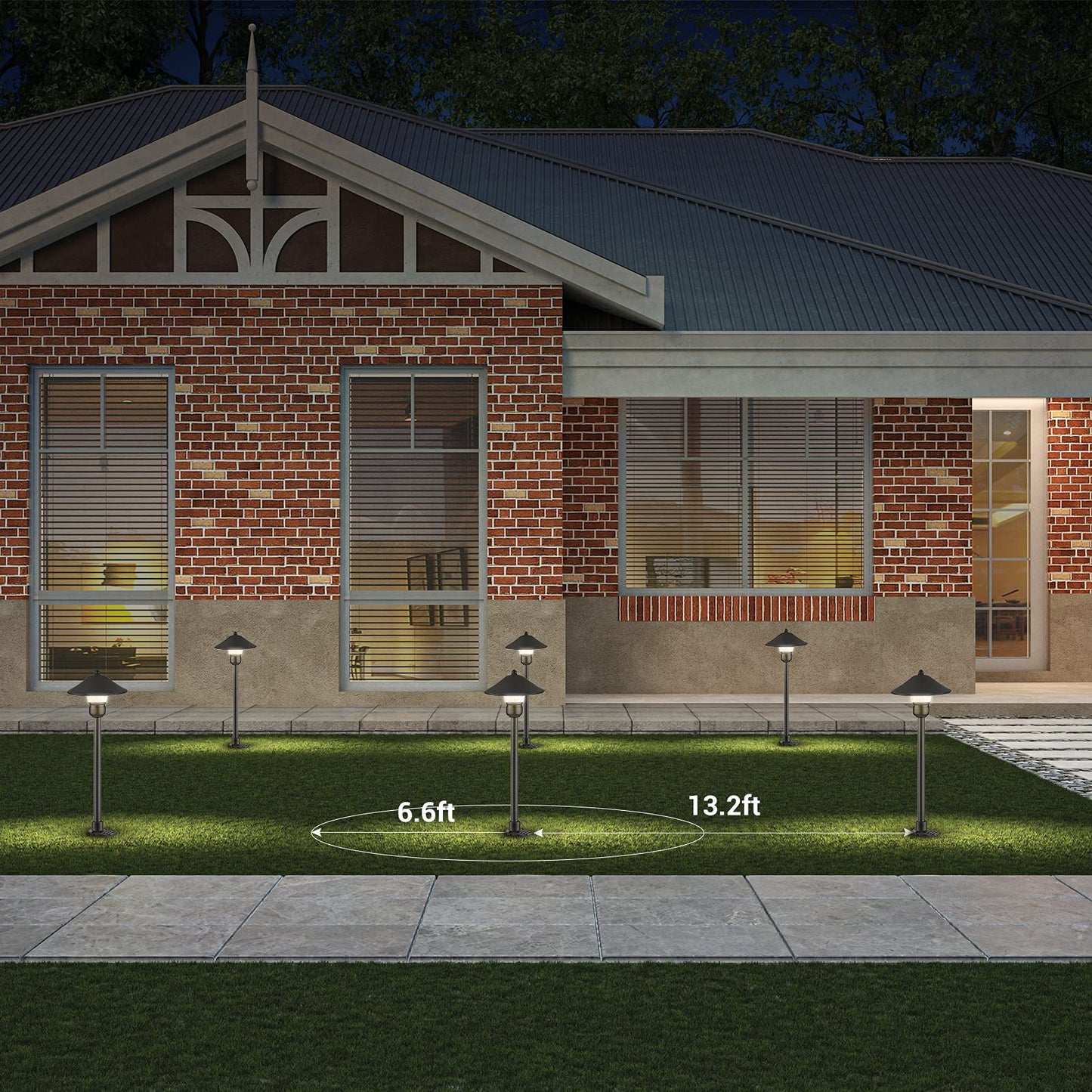 EDISHINE Low Voltage Landscape Lighting, 3W 150 LM, 3000K, Aluminum, Black, Model HGSL06A, Waterproof, Outdoor Pathway Lights