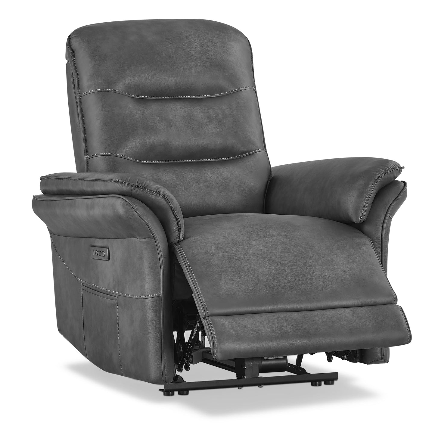 KISLOT Power Recliner Chair with Adjustable Headrest and Footrest, Dual Motor Leather Reclining Chair with USB/Type-C Charging, Zero Gravity Modern Electric Recliner for Adults Living Room Bedroom