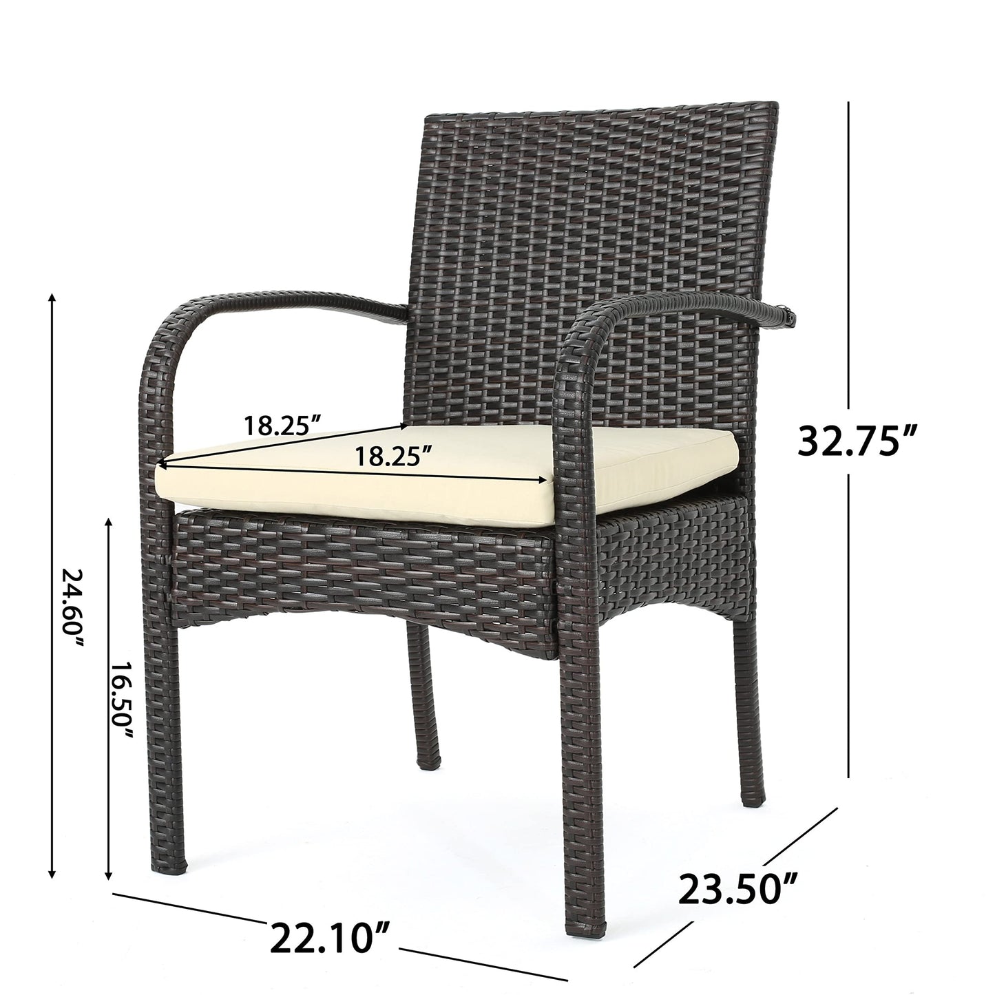 Christopher Knight Home Elmar Outdoor 9 Piece Acacia Wood and Wicker Expandable Dining Set, 22.1 "W x 23.5 "D x 32.75 "H, Sandblasted Natural Brown + Multibrown + Cream