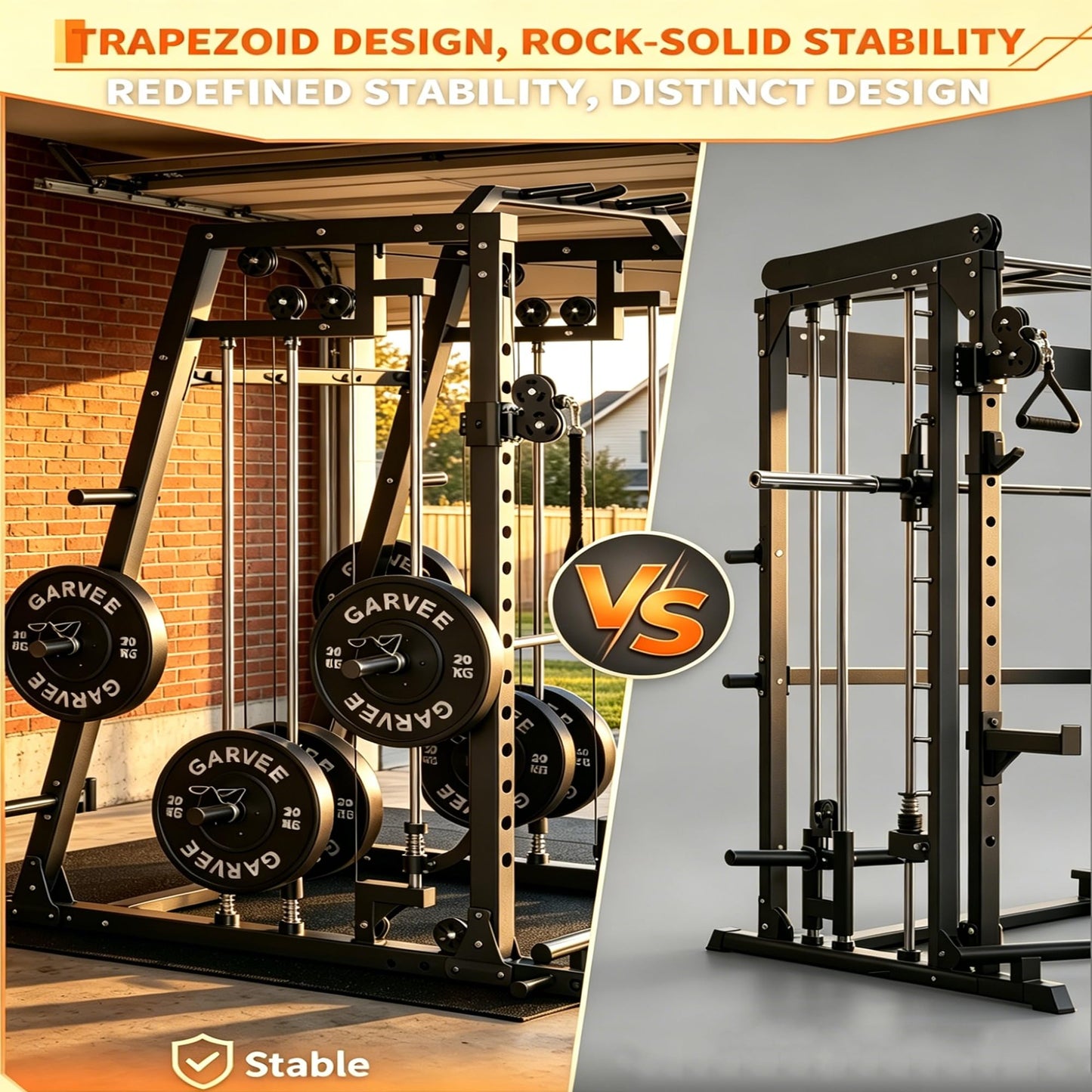 Smith Machine All-in-1 Home Gym, 2000 LBS Capacity Power Cage with Dual Independent Pulley System, 360° Landmine, Pull-Up Bar & Weight Storage – Heavy Duty Full Body Workout Station for Home & Garage