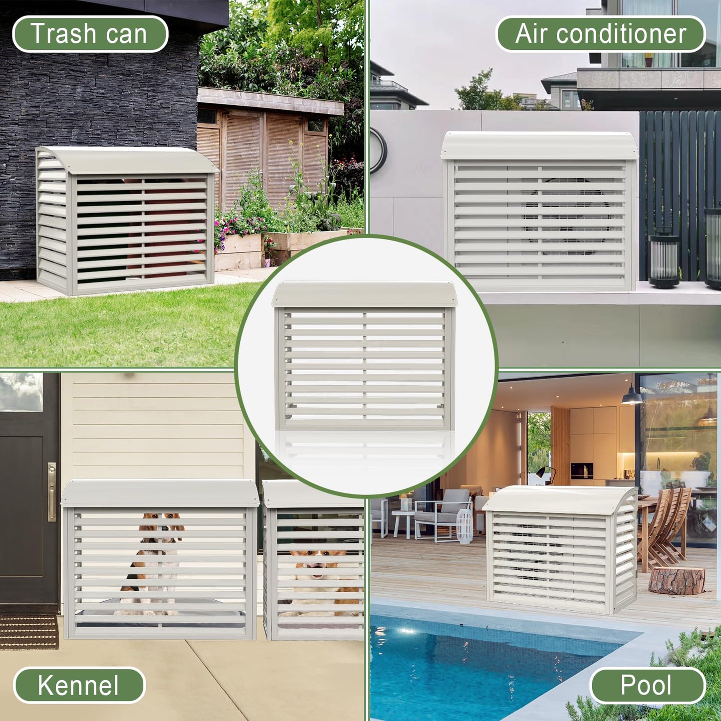 SLVUAFRN Mini Split Air Conditioner Cover, AC Cover for Outside Units, Outdoor Rain Snow Protection Sheet Noise Reduction, Fence to Hide Air Conditioner for Heat Pump Condenser Compressor