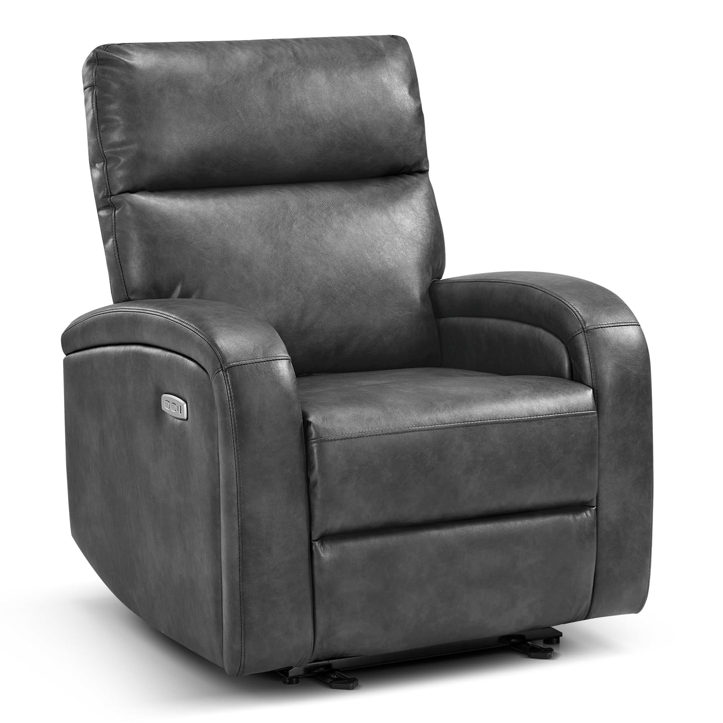 MCombo Zero Wall Recliner Chair, Power Wall Hugger Recliner with USB & Type-C Dual Charge Ports for Small Space, Living Room, RV PR644 (Dark Grey)