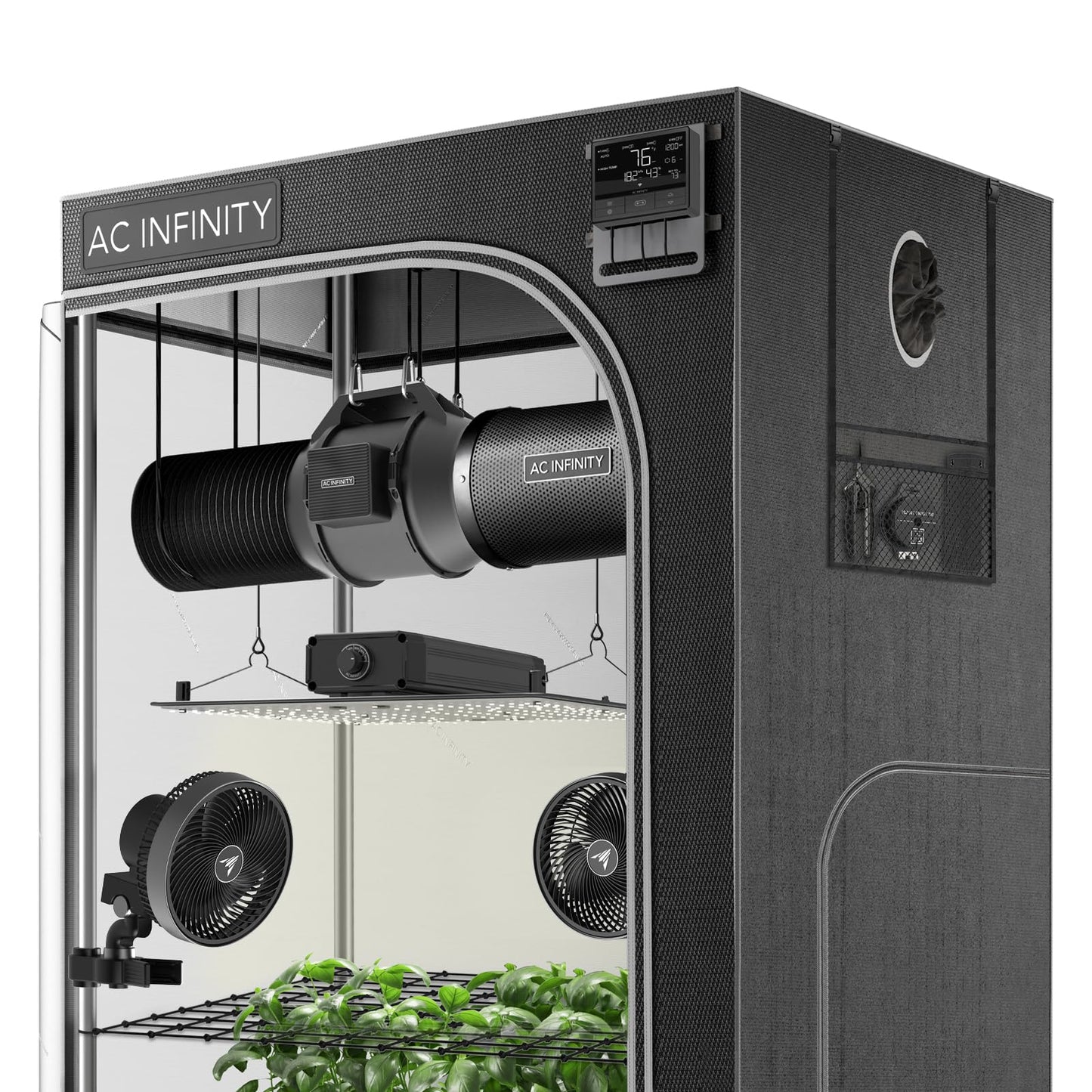 AC Infinity AI Grow System 4x4, 4-Plant Kit w/Self-Learning AI Controller, Dynamic Airflow & LM301H LED Lighting Control, 2000D Mylar Tent w/Lab-Tested Reflectivity, Largest Zippered Window