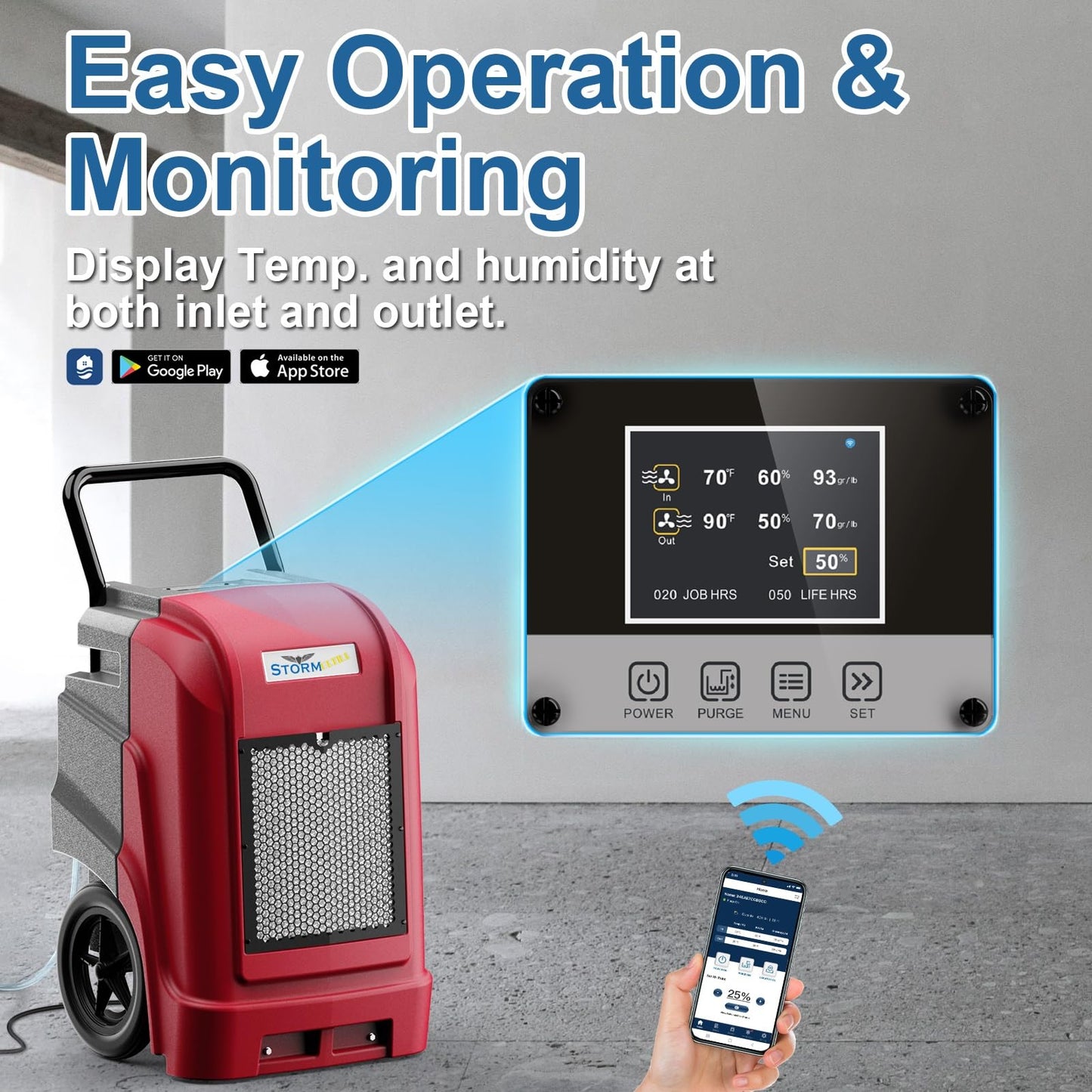 ALORAIR 190 PPD LGR Commercial Dehumidifier with Pump & Drain Hose, Smart APP Control up to 2,600 Sq.Ft Industrial Dehu for Home, Water Damage Restore, Basements, Job Sites, 6 Years Limited Warranty