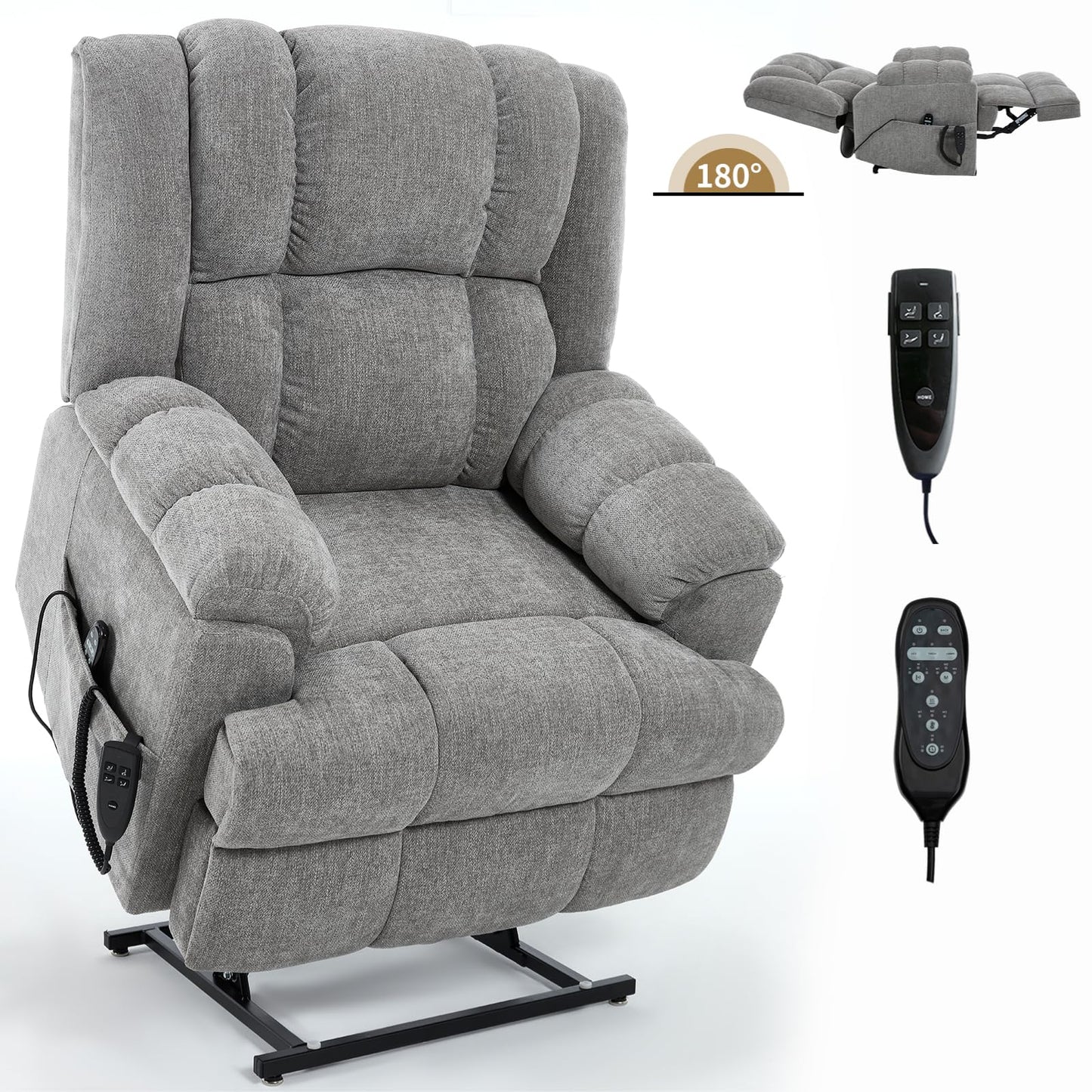 KEIKI Dual Motor Power Lift Recliner Chair,Massage Up to 350 LBS, Lift Recliners with Power-Remote