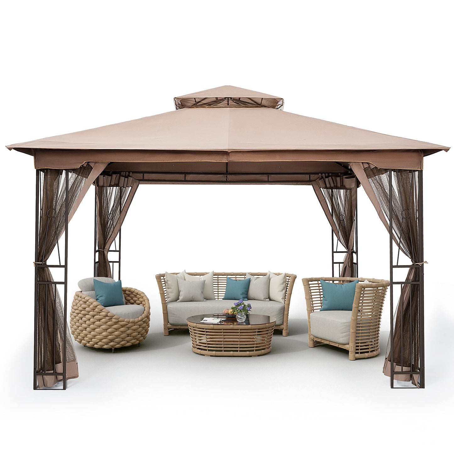 HAPPATIO 10' X 12' Outdoor Patio Gazebo, Outdoor Canopy Gazebo for Garden